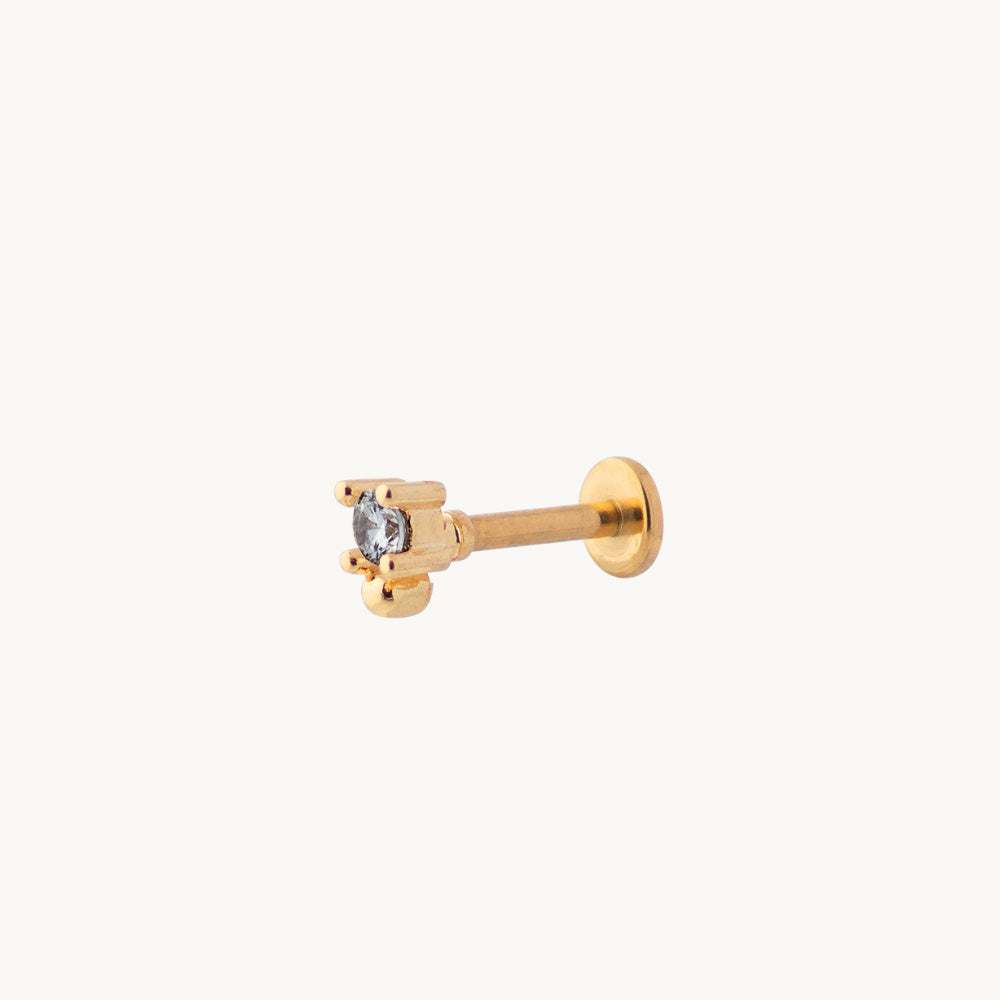 Classic Simple Diana Piercing: 18-Carat Gold-Plated Steel - Jewel Edition