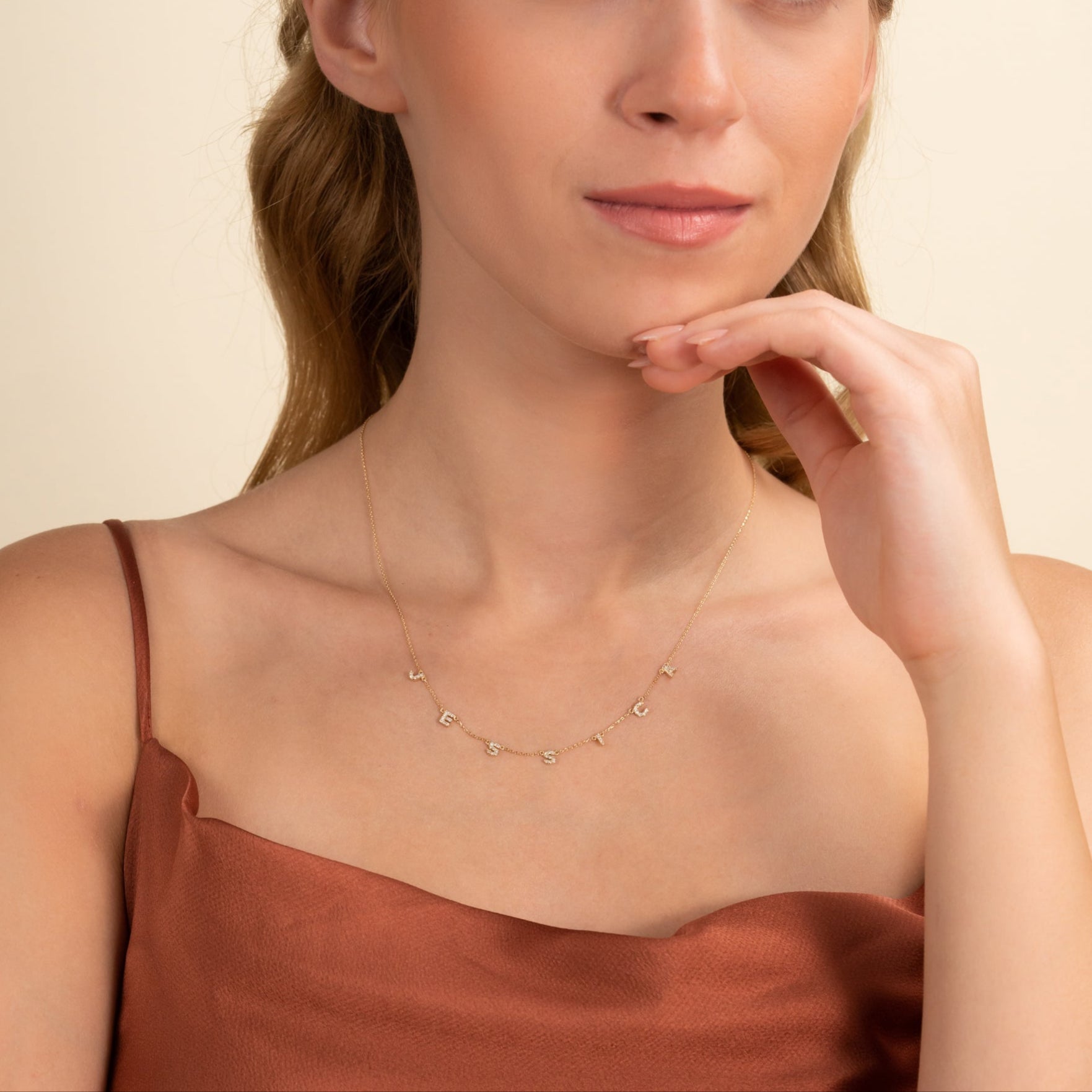 Diamond Mini Letter Station Necklace