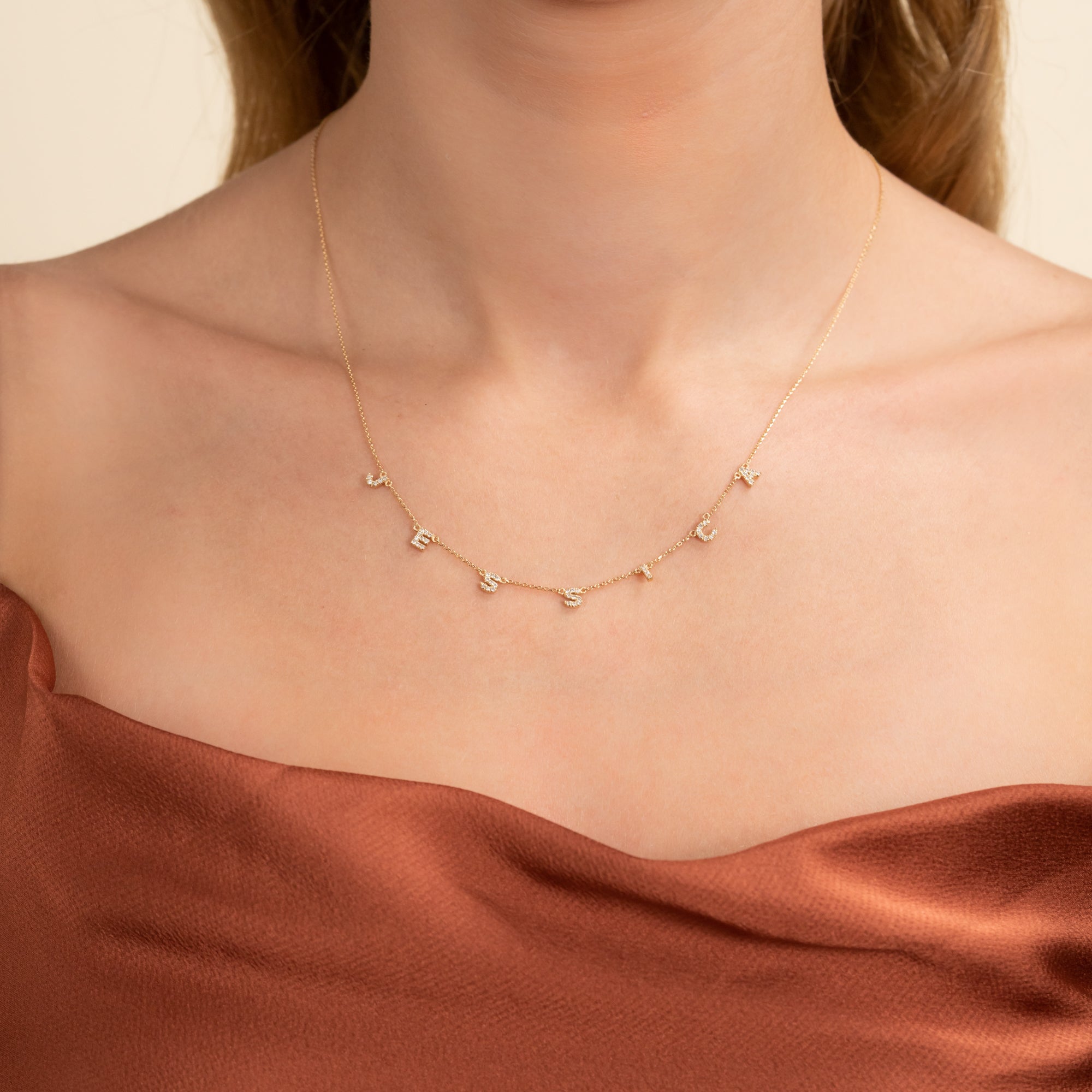 Diamond Mini Letter Station Necklace