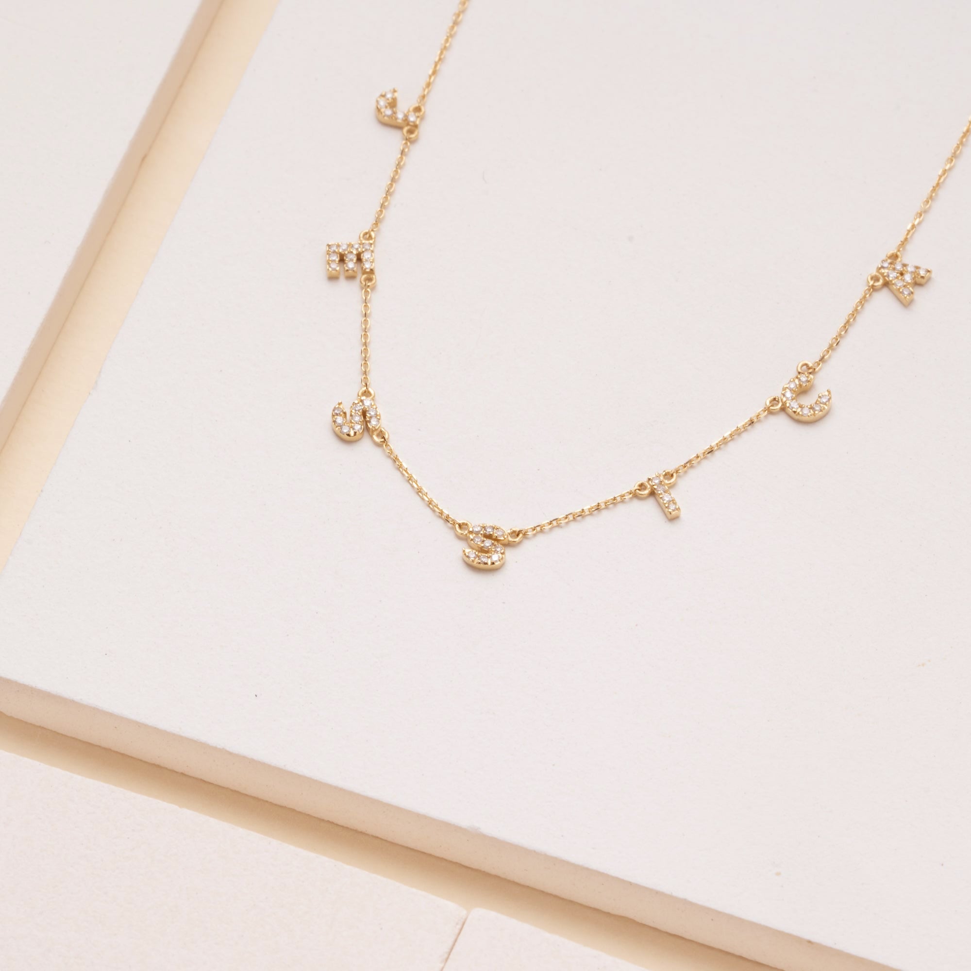 Diamond Mini Letter Station Necklace