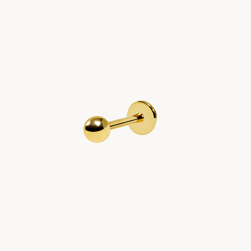 Sleek and Minimalist Dot 925 Piercing: Sterling Silver 925 Gold Plated - Jewel Edition