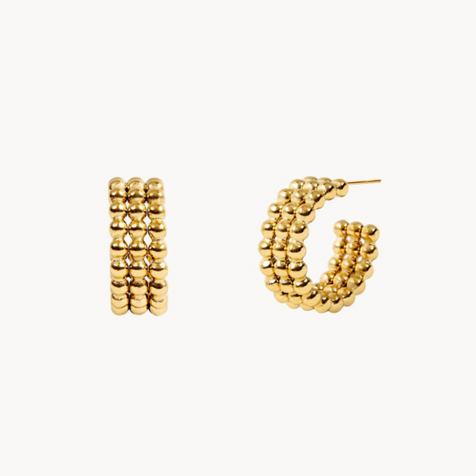 Endless Dots Gold Plated Hoop Earrings - Jewel Edition