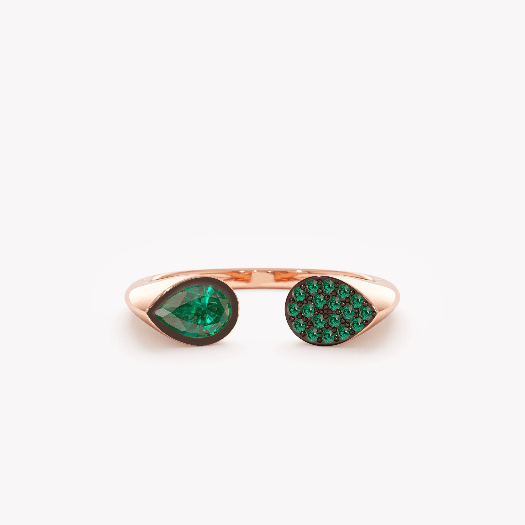 Emerald Duet Open Ring