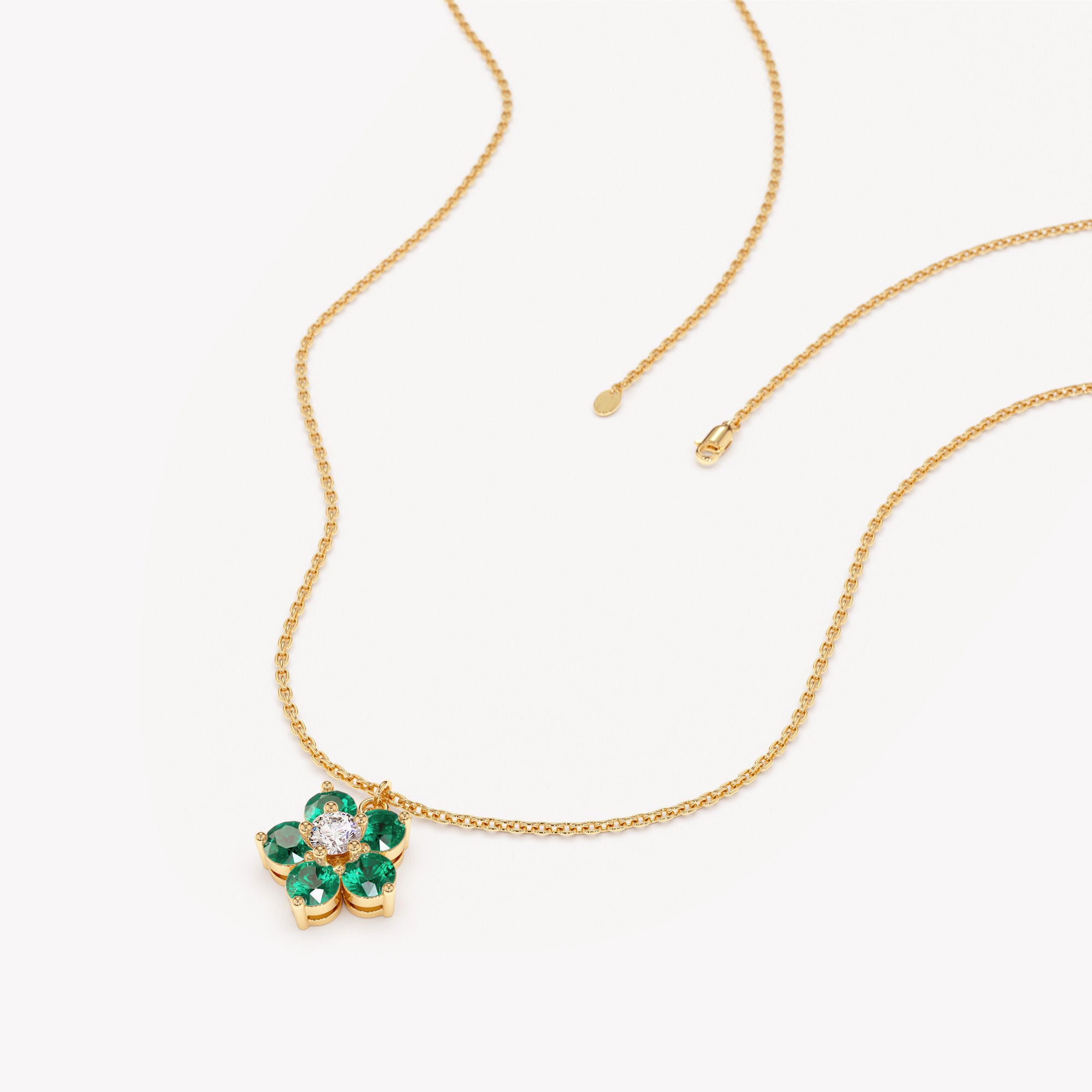 Emerald Flower Bud Necklace
