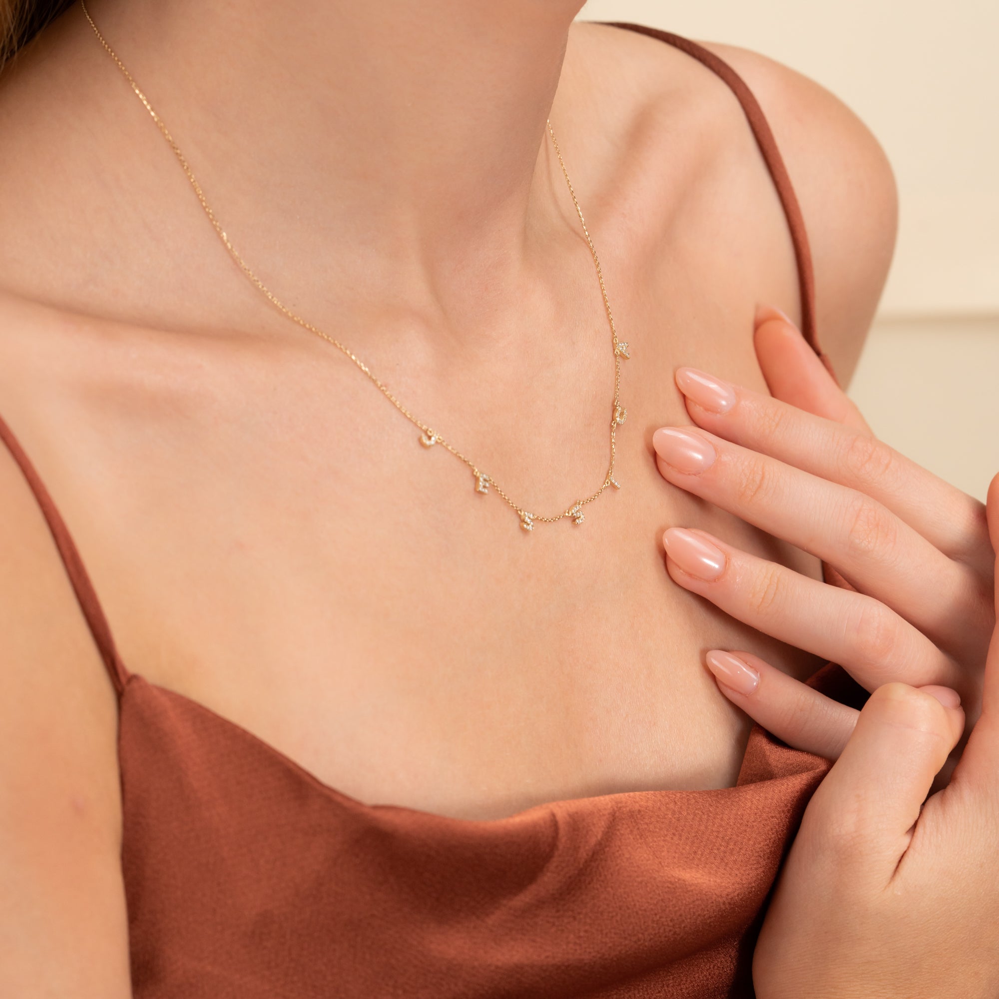 Diamond Mini Letter Station Necklace