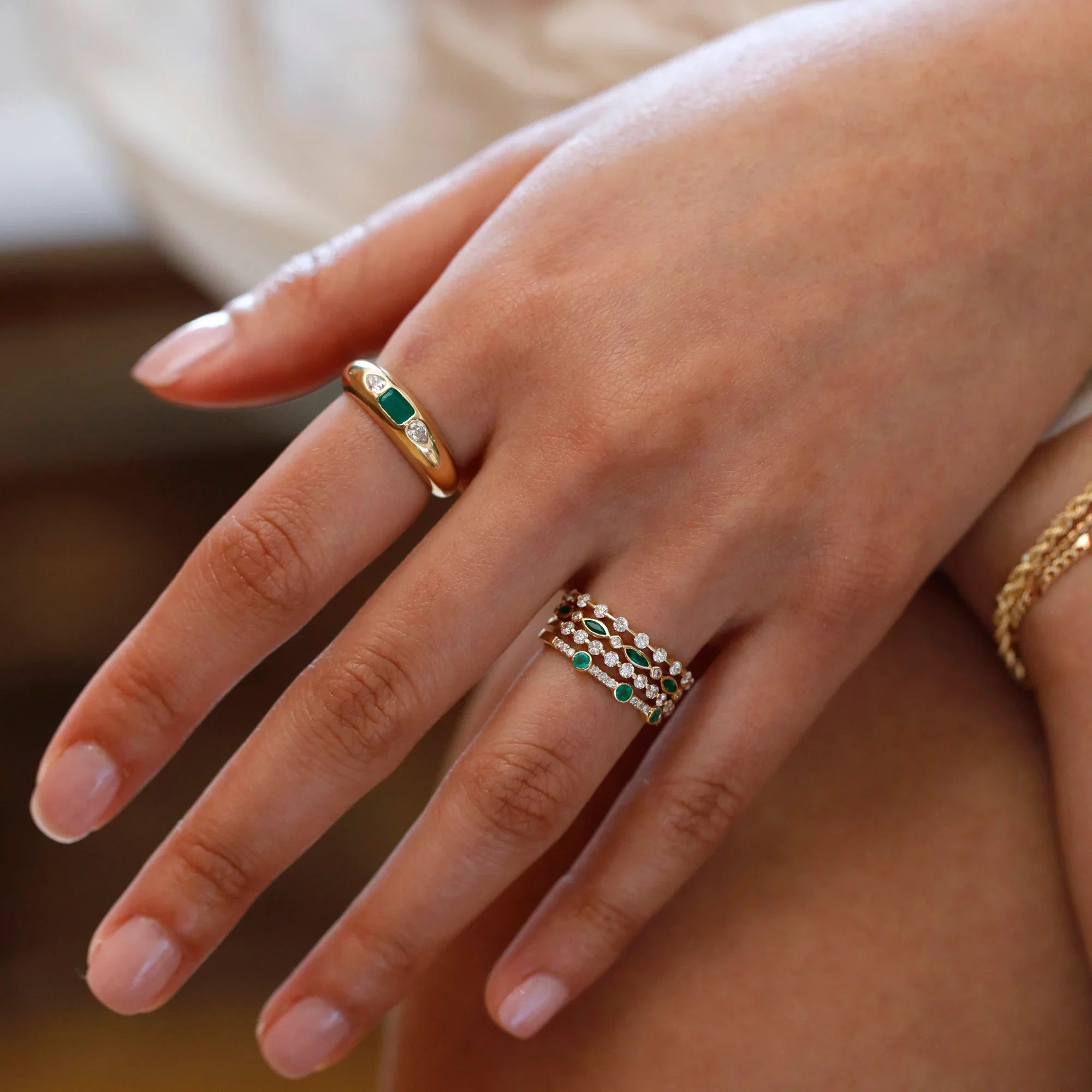 Emerald Luxe Dome Ring
