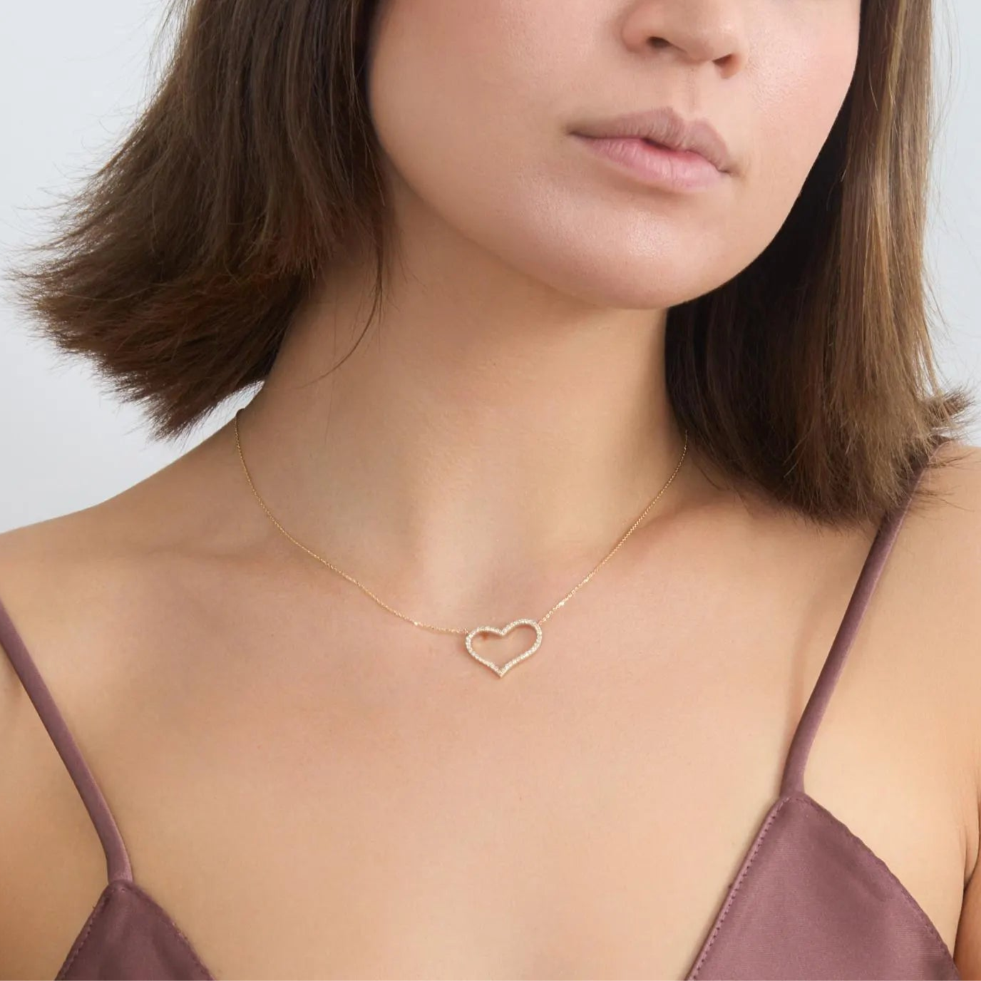 Dainty Sweet Open Heart Necklace