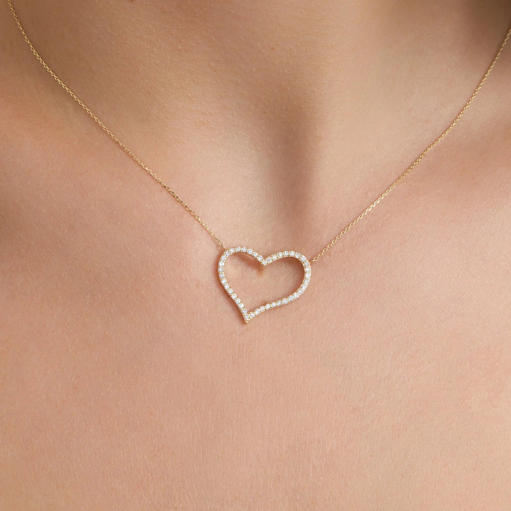 Dainty Sweet Open Heart Necklace