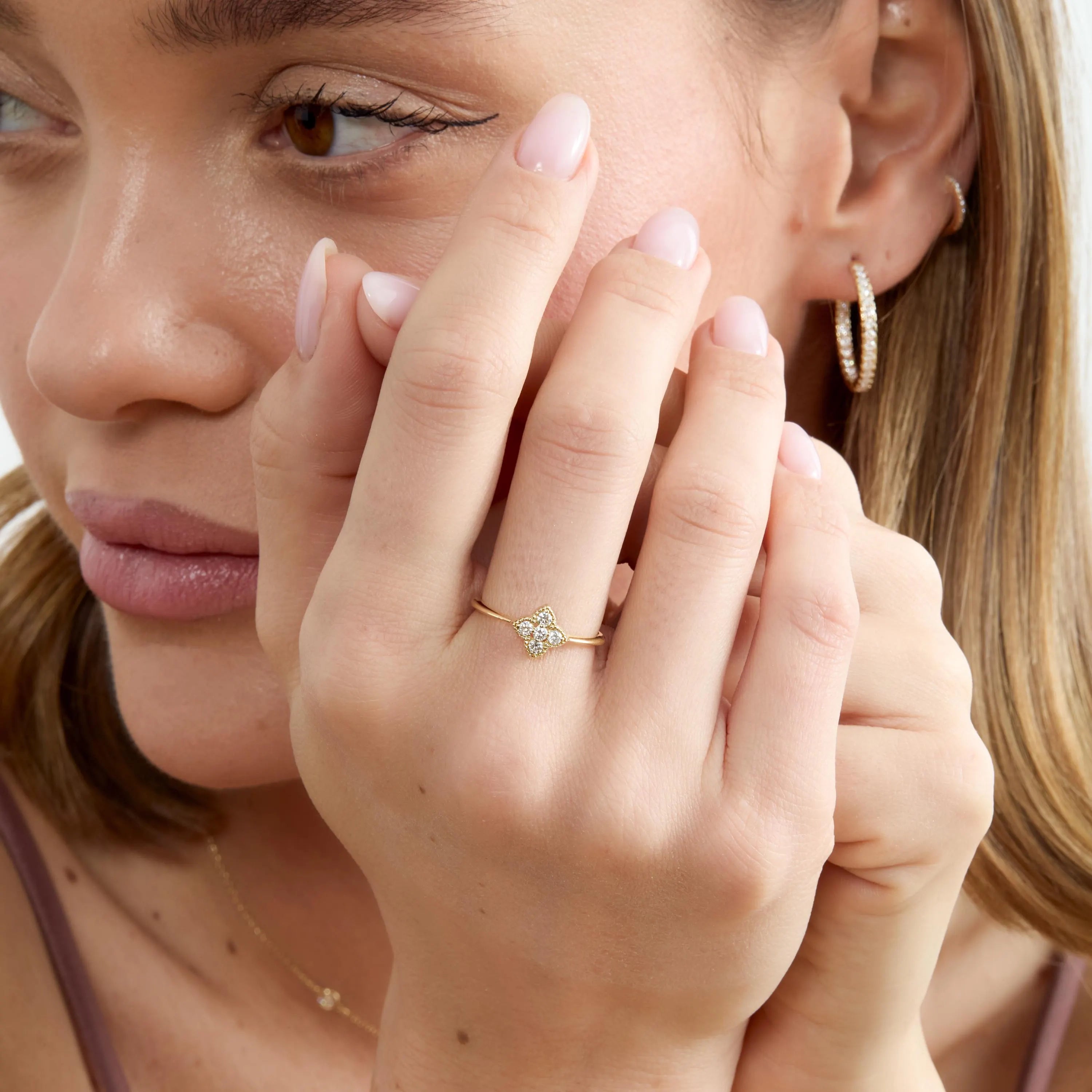 Lucky Clover Diamond Ring