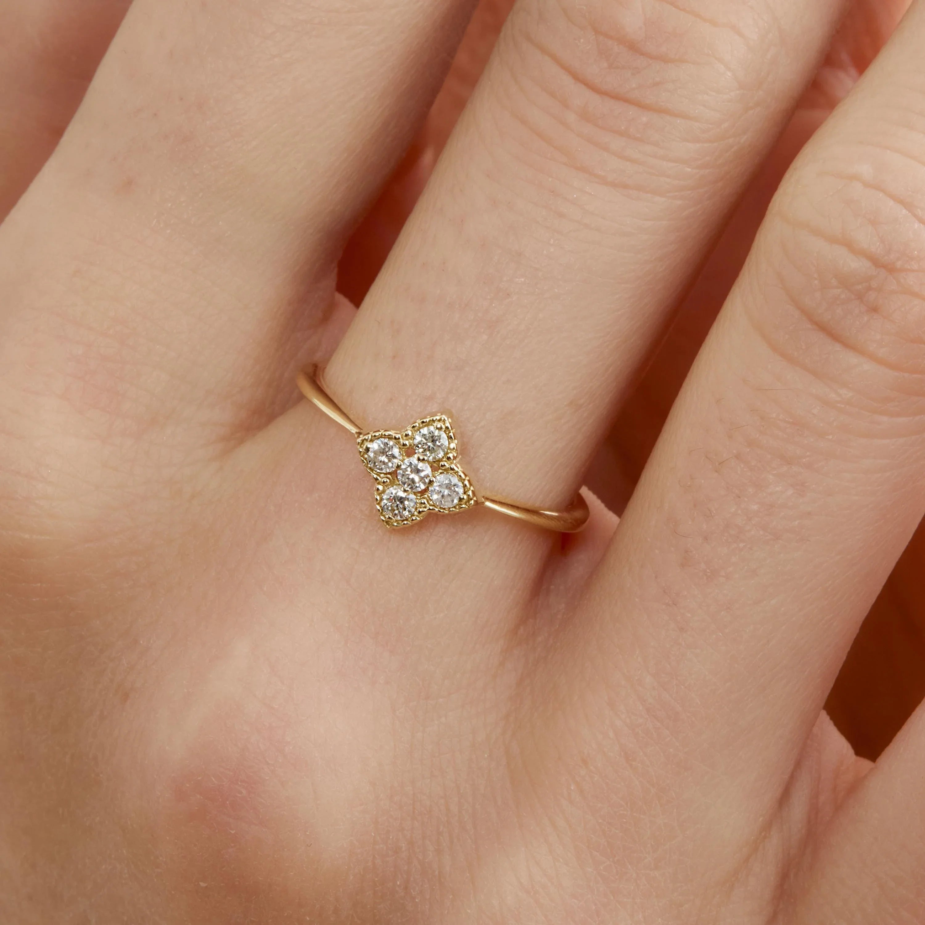 Lucky Clover Diamond Ring