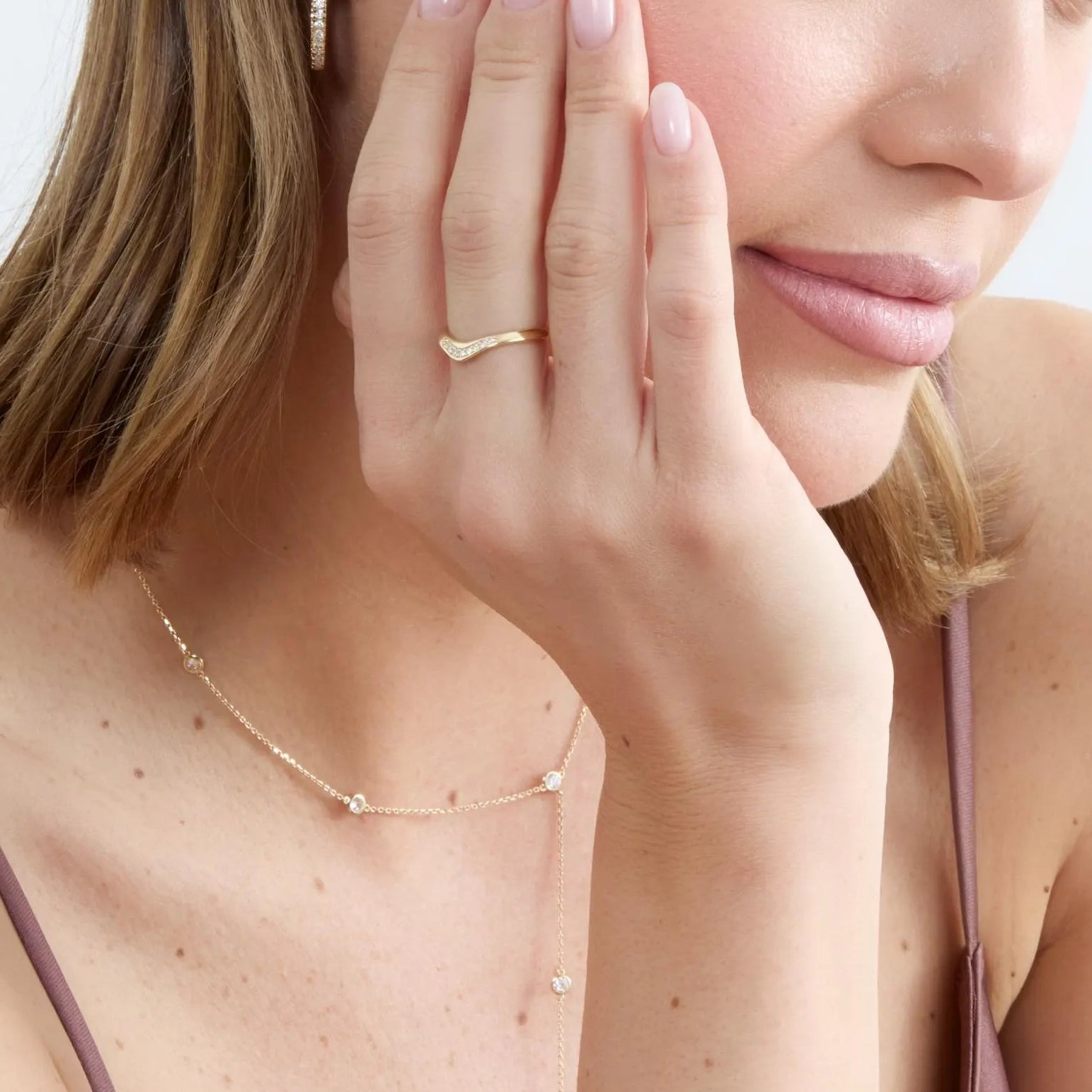 Modern Chevron Round Ring