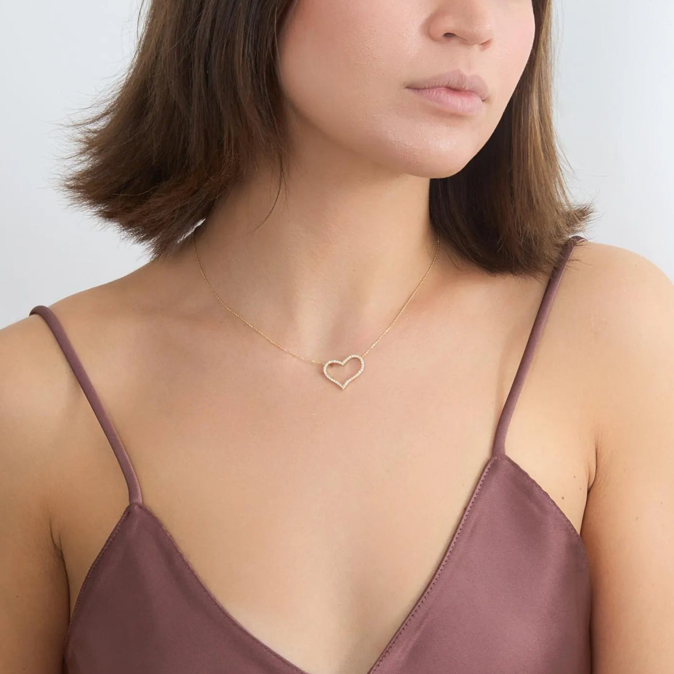 Dainty Sweet Open Heart Necklace