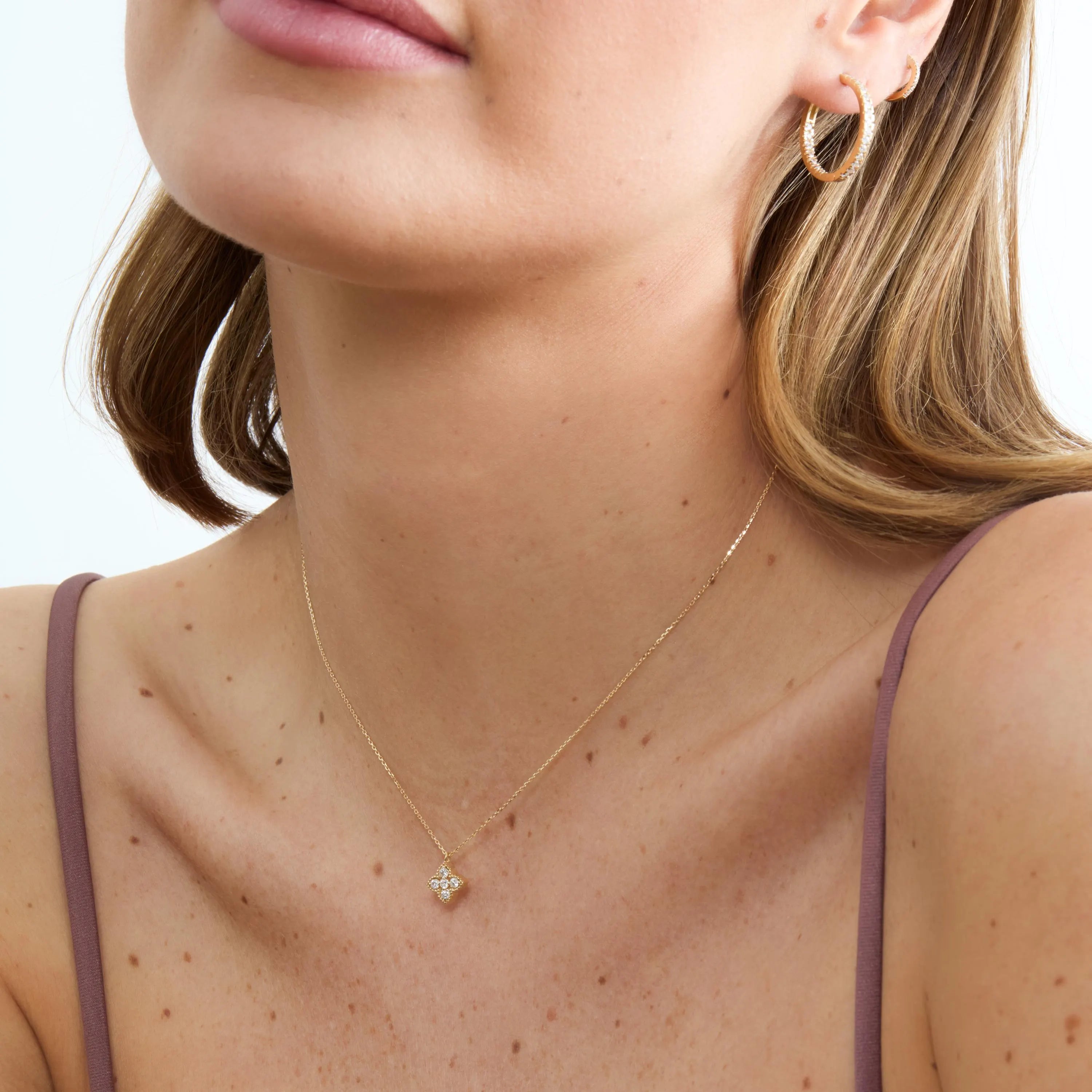 Charming Diamond Clover Necklace