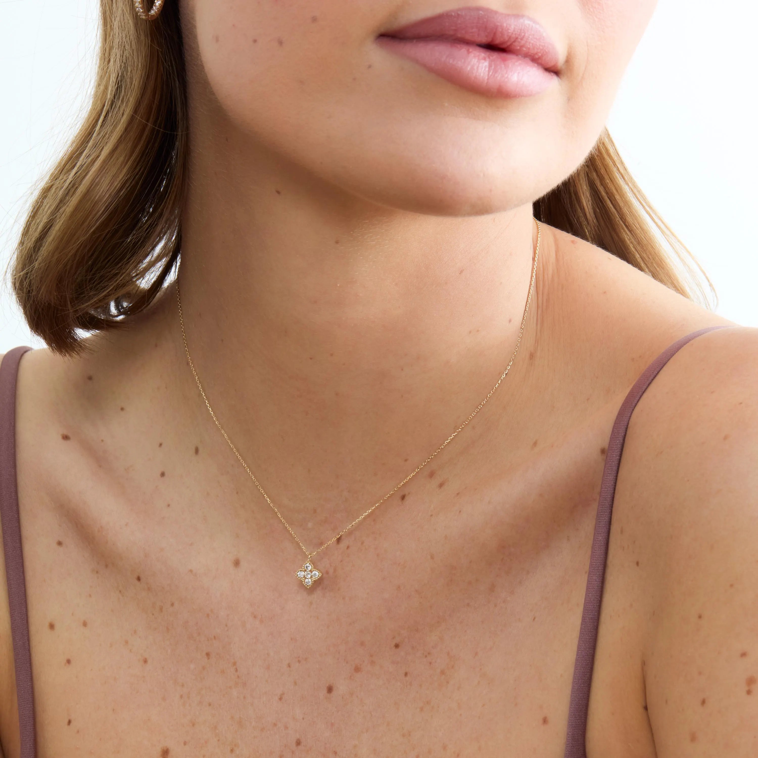 Charming Diamond Clover Necklace