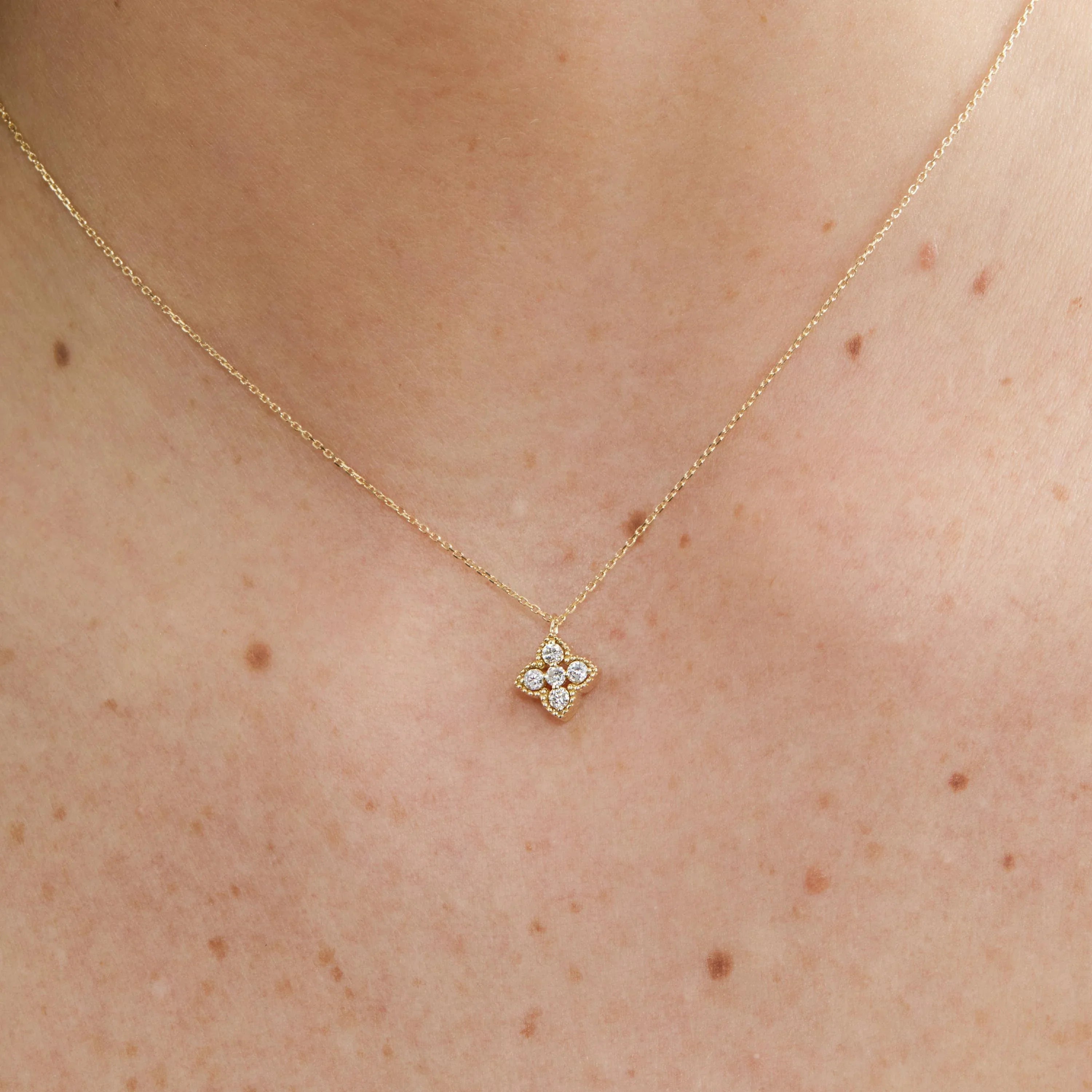 Charming Diamond Clover Necklace