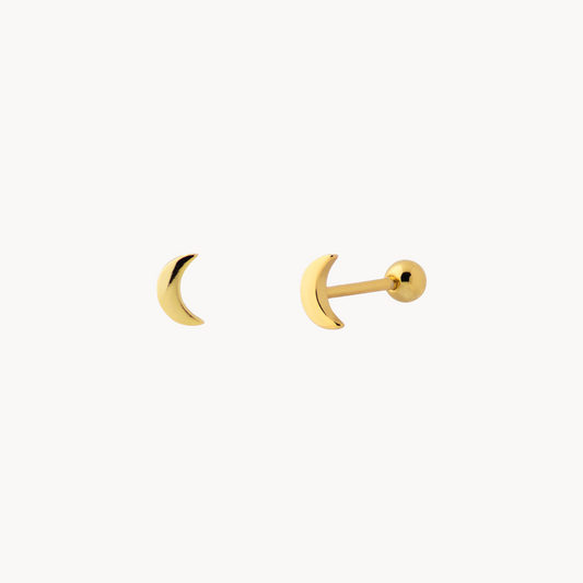 Half Moon Piercing: Sterling Silver 925 Gold Plated - Jewel Edition