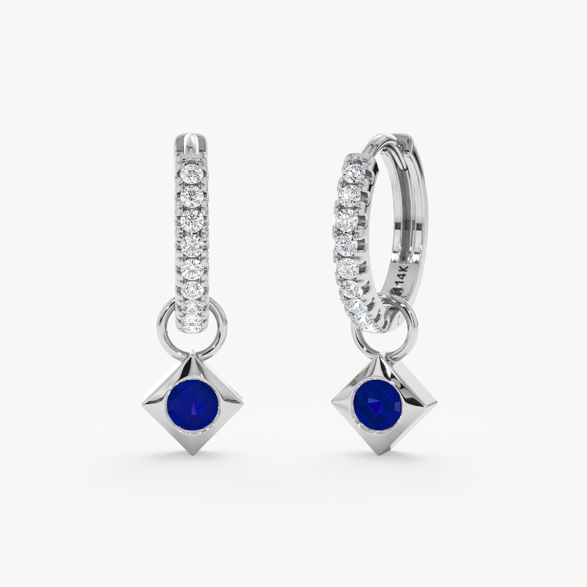 Halo Gem Charm Hoops