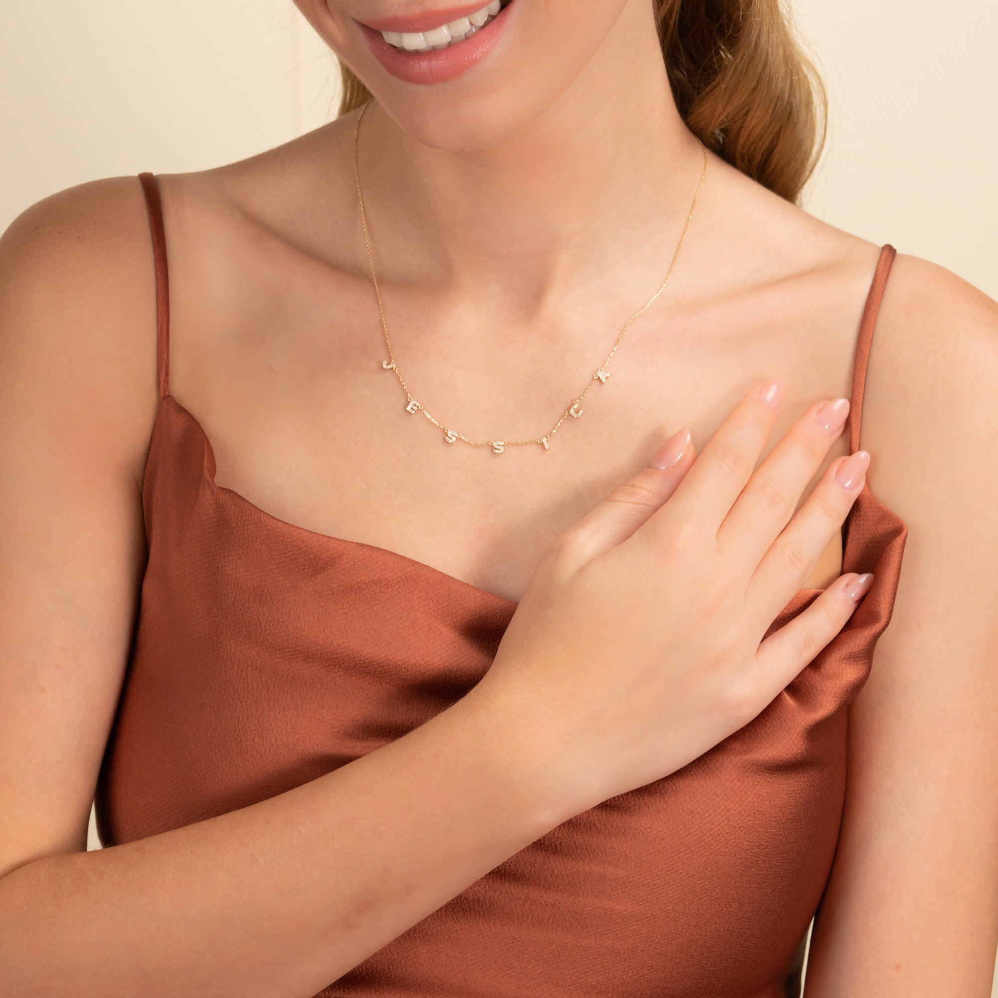 Diamond Mini Letter Station Necklace