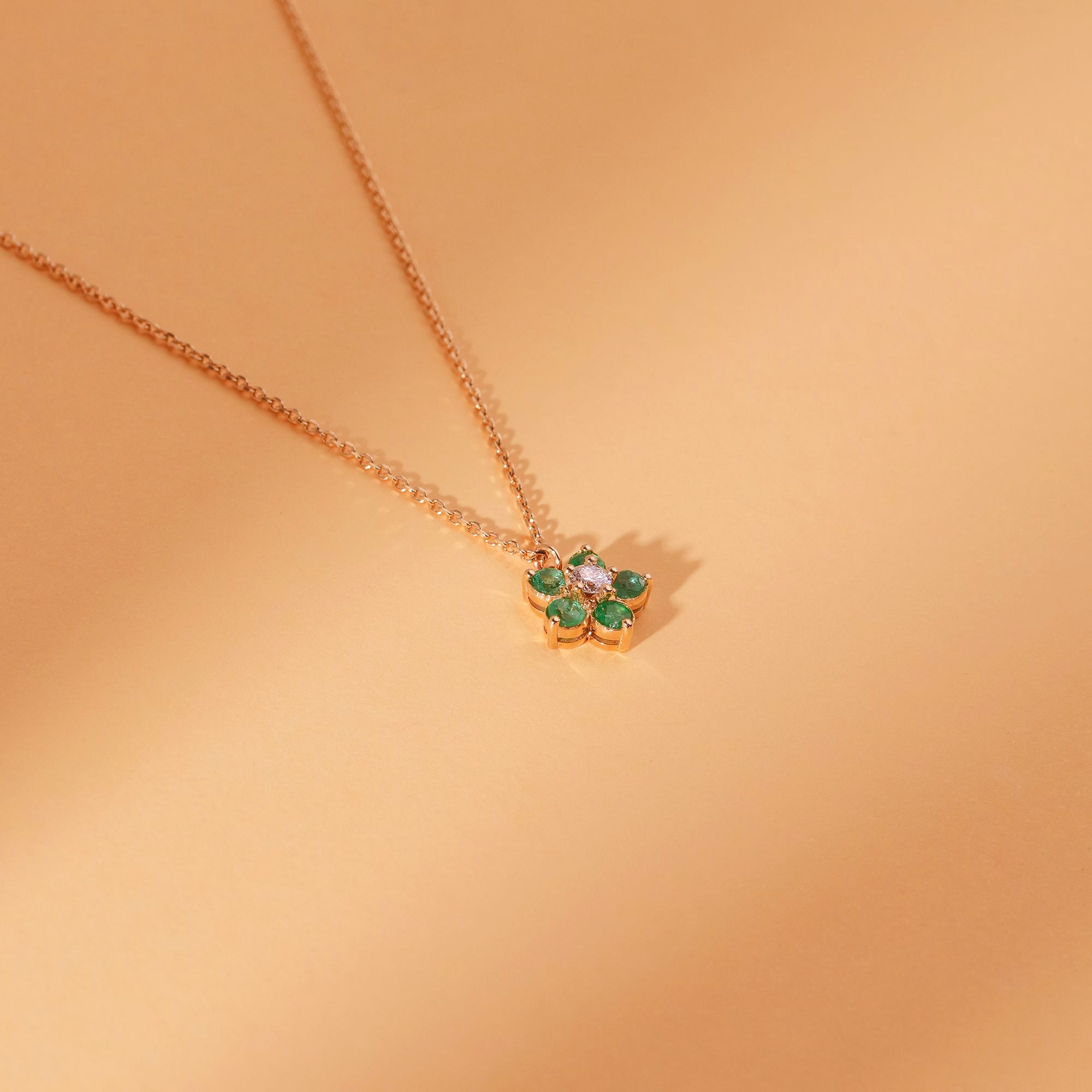 Emerald Flower Bud Necklace