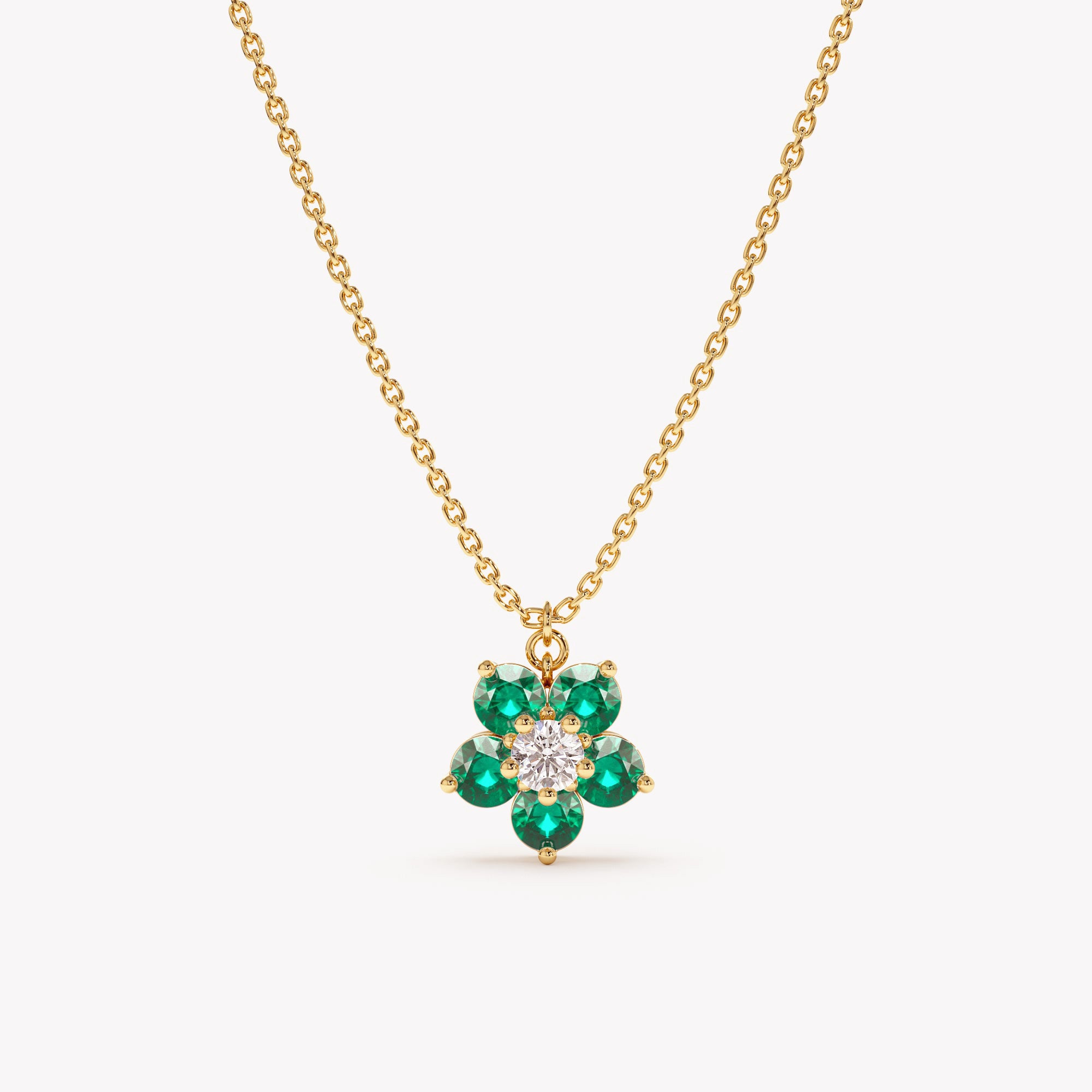 Emerald Flower Bud Necklace