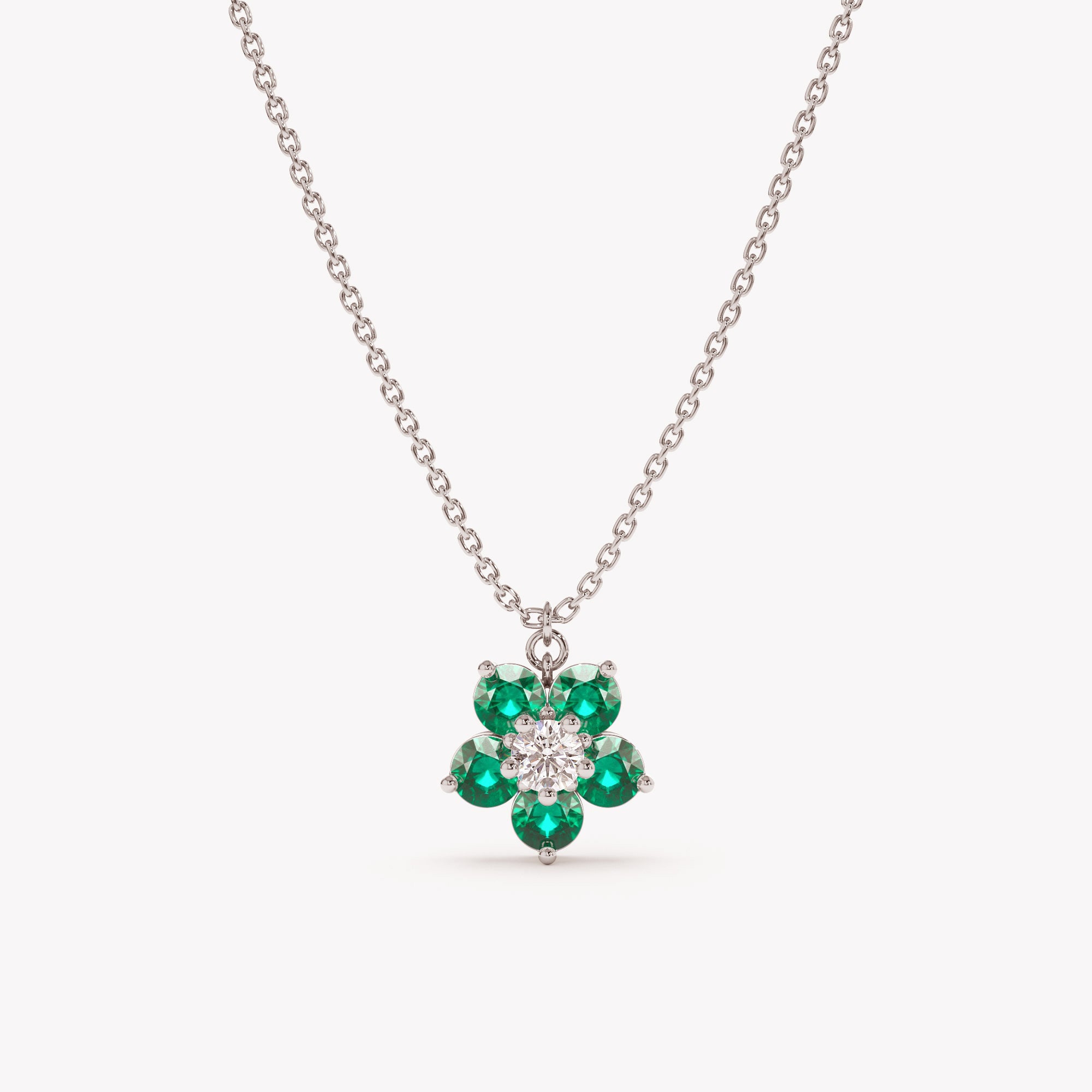 Emerald Flower Bud Necklace