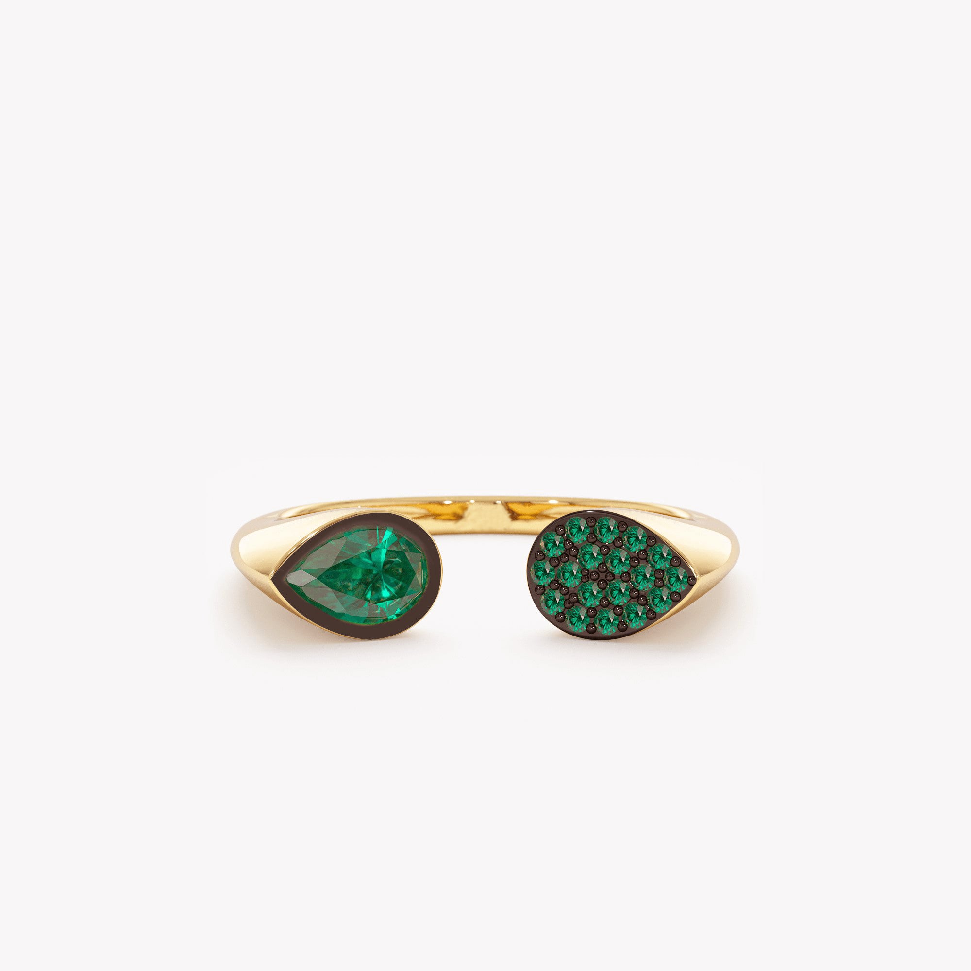 Emerald Duet Open Ring