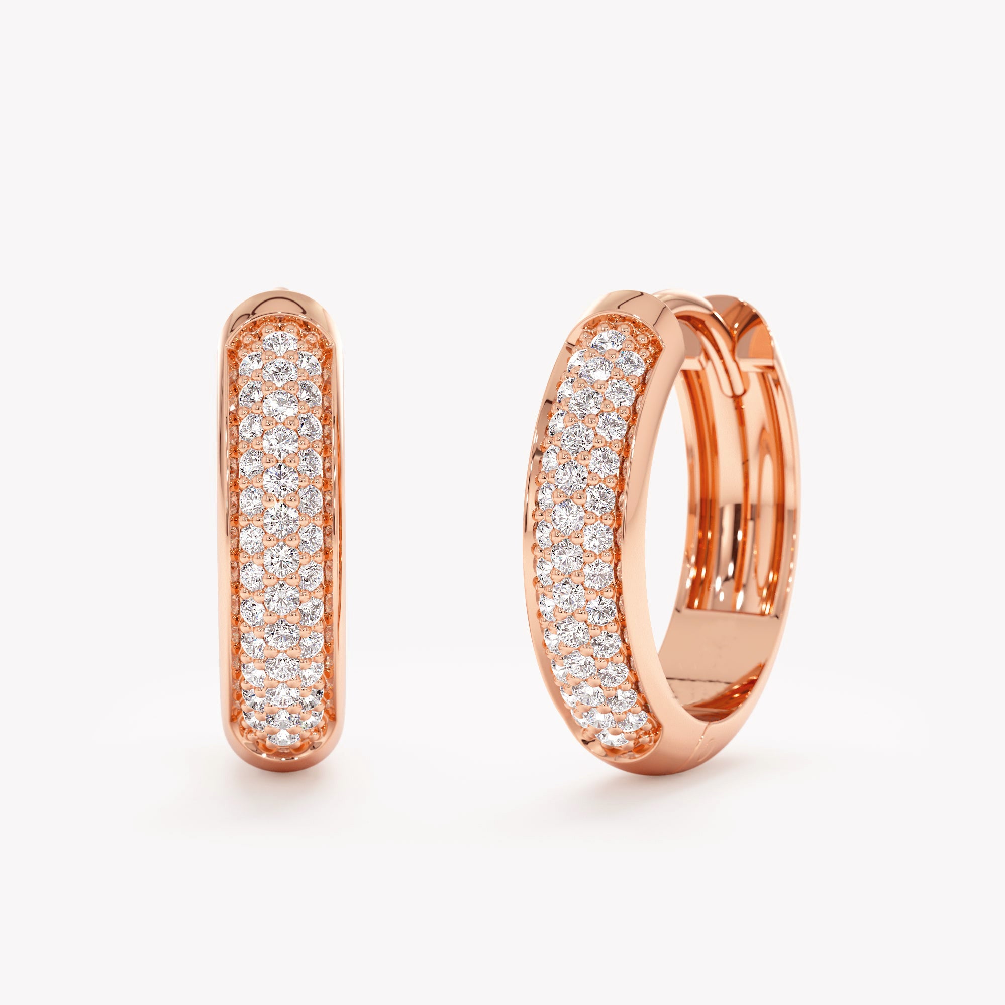 Smooth Dome Pave Hoops