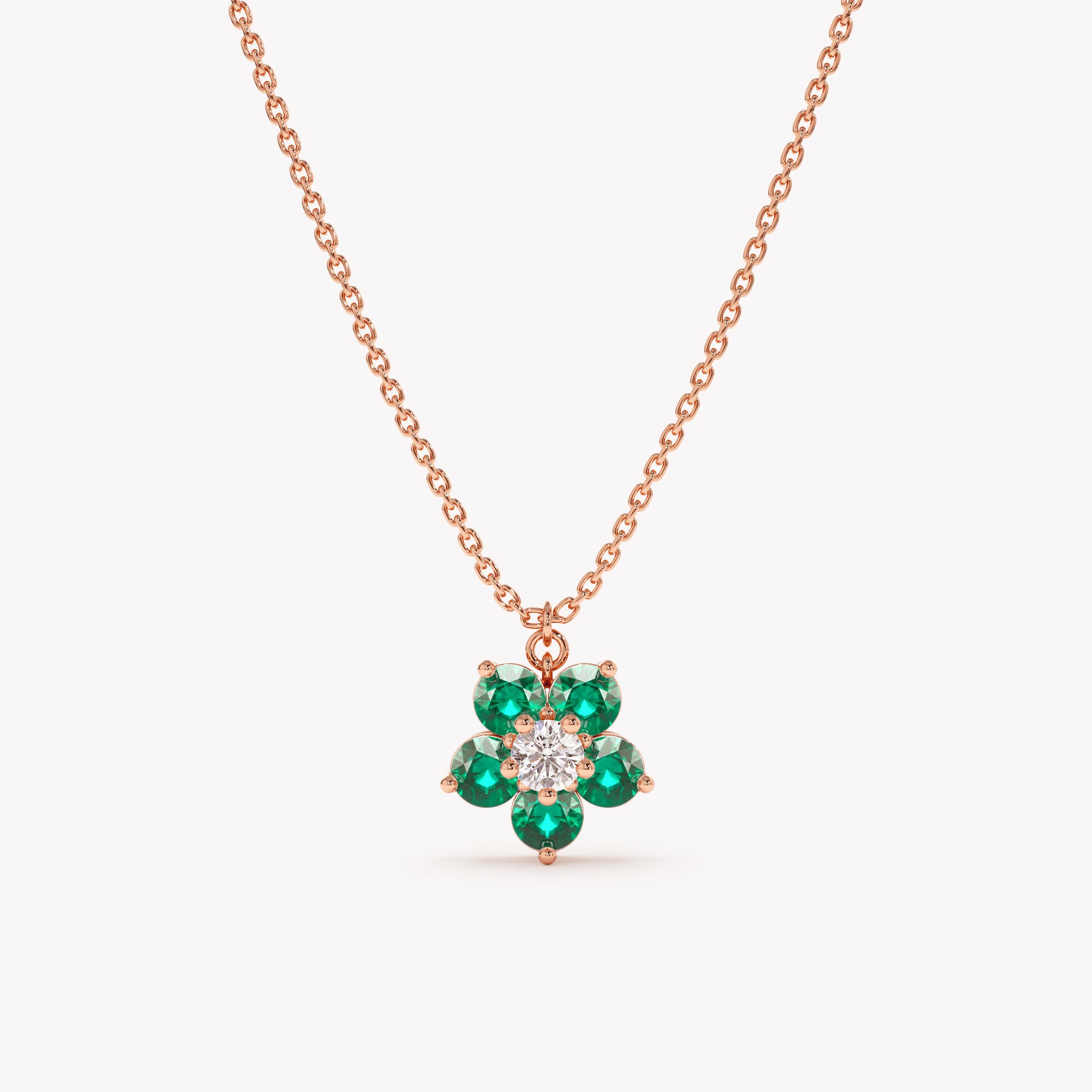 Emerald Flower Bud Necklace