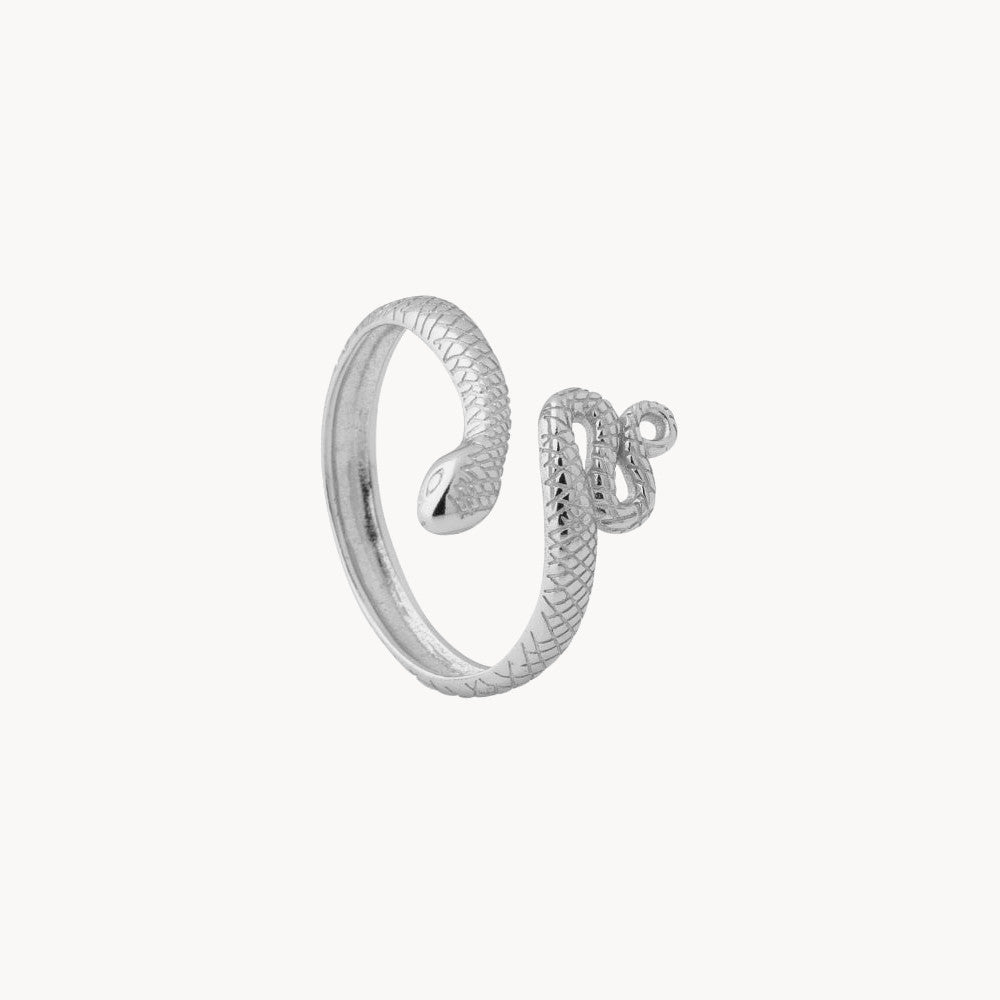 Sauvage: Adjustable Snake-Shaped Ring in Sterling Silver 925 Gold Plated 18kt - Jewel Edition