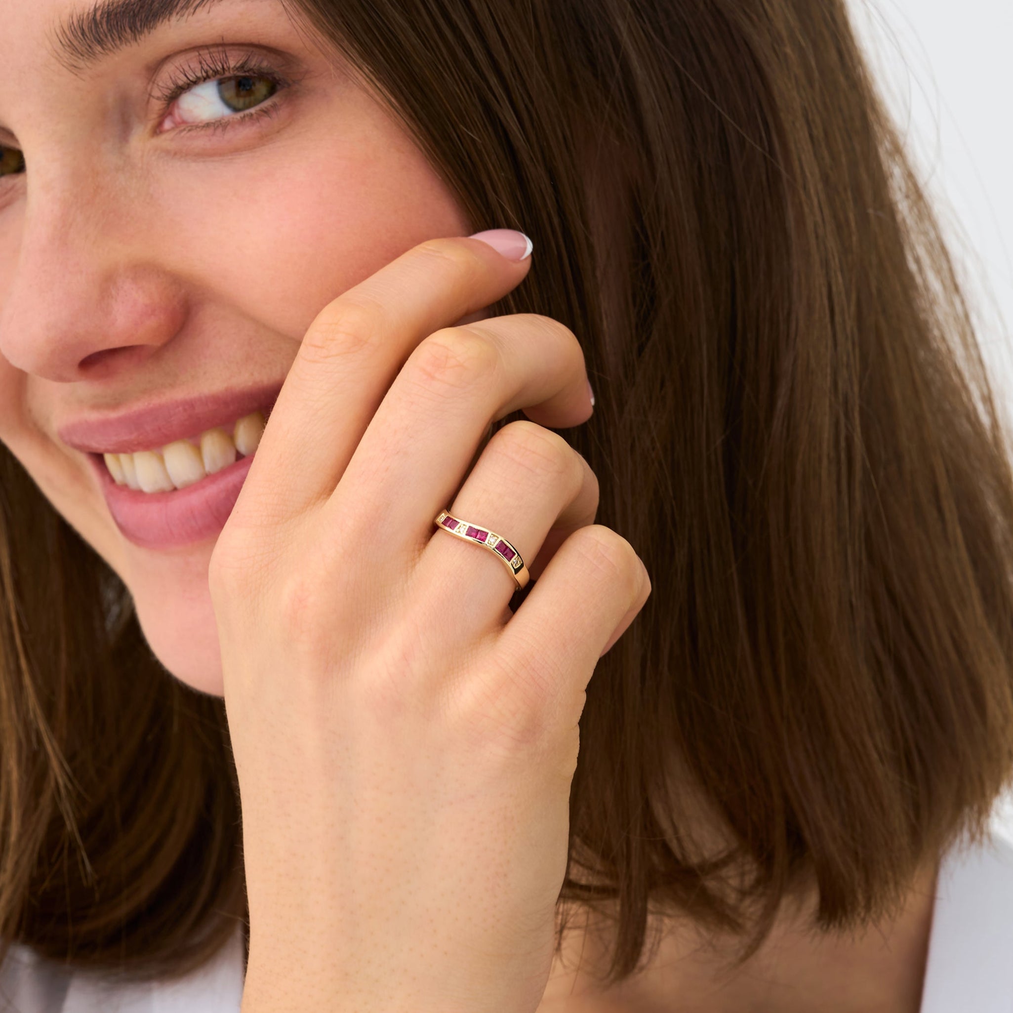 Ruby Swirl Stacking Ring