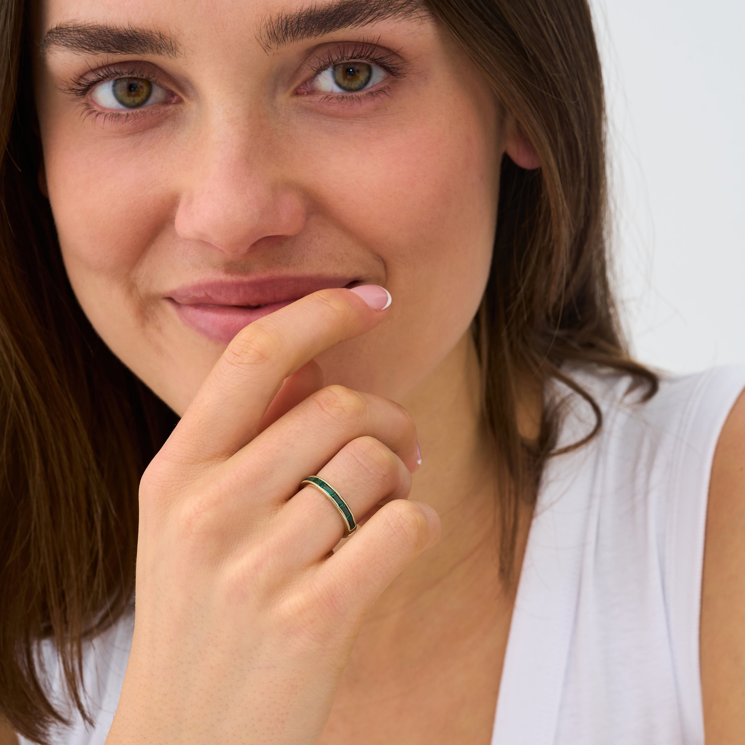 Emerald Bar Channel Ring