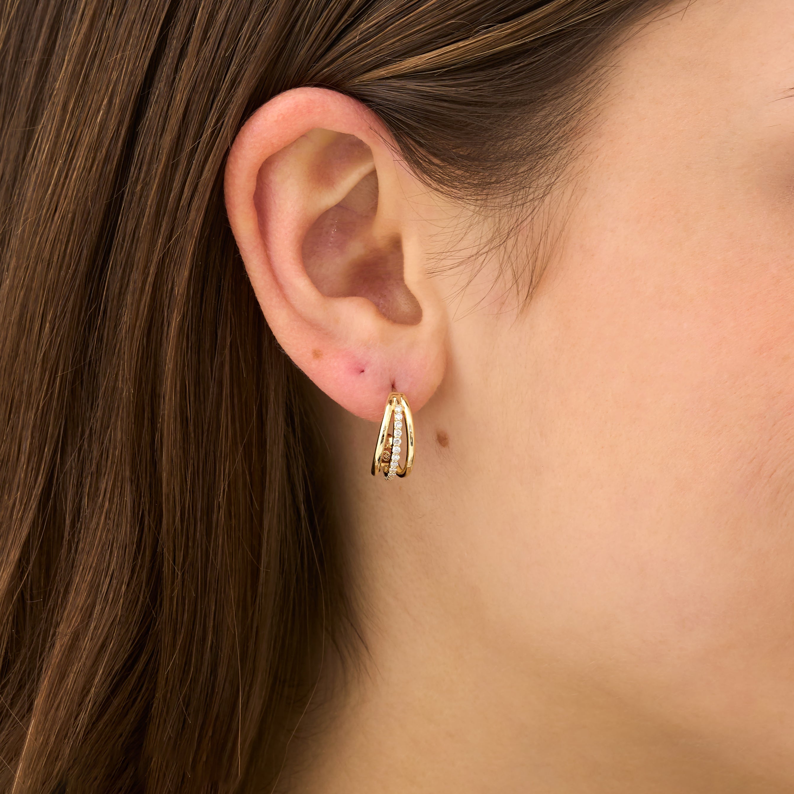Tri-Line Hoops Earrings