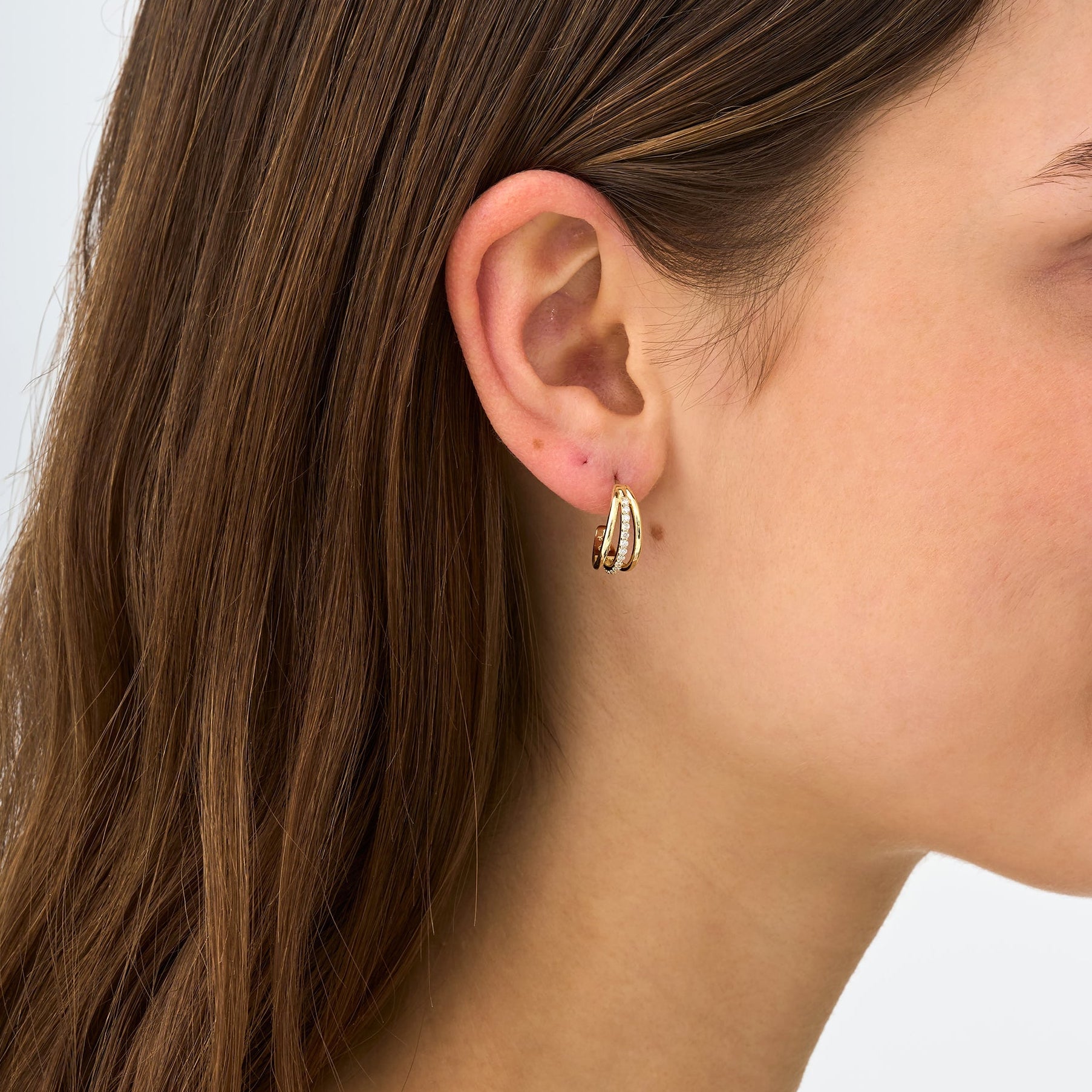 Tri-Line Hoops Earrings