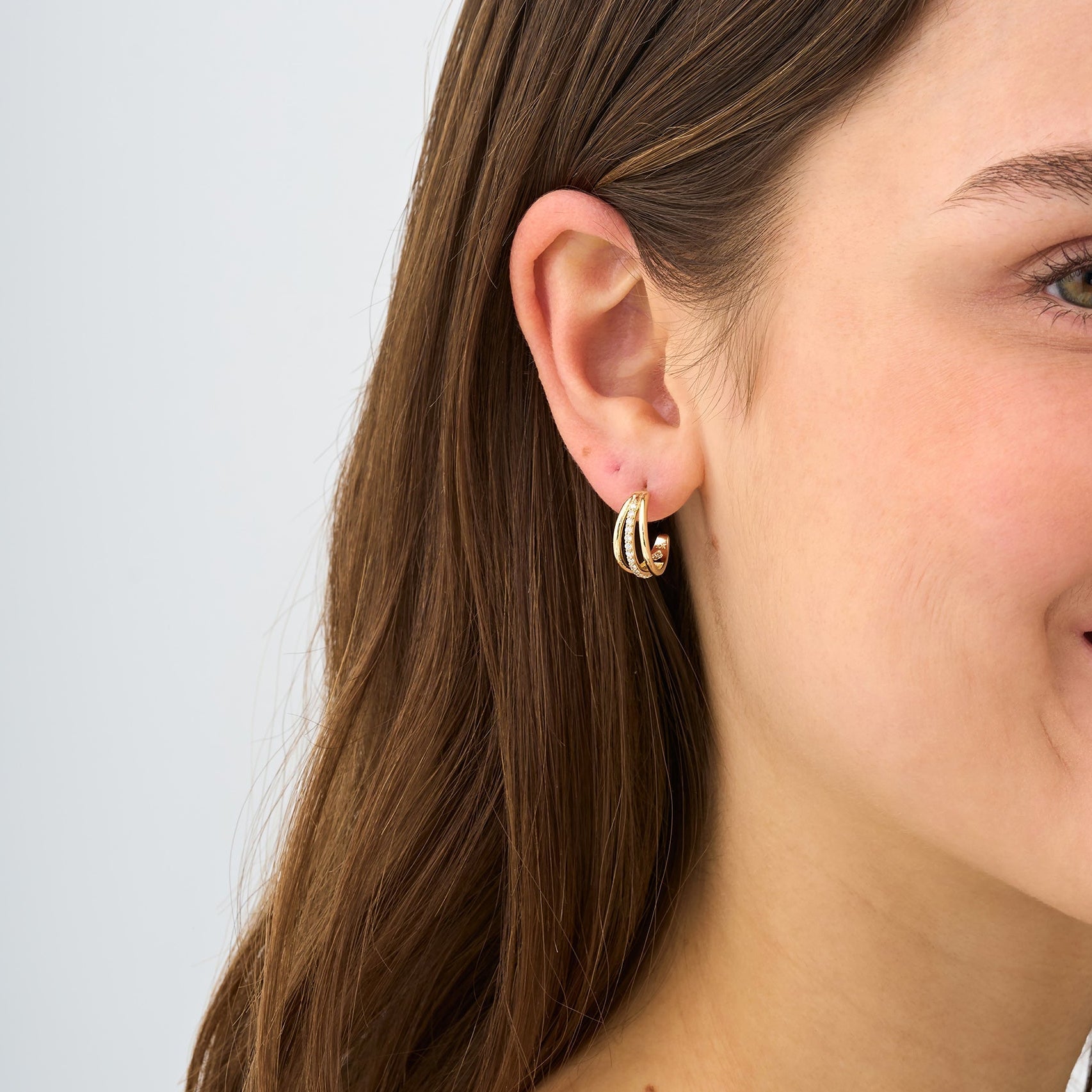 Tri-Line Hoops Earrings