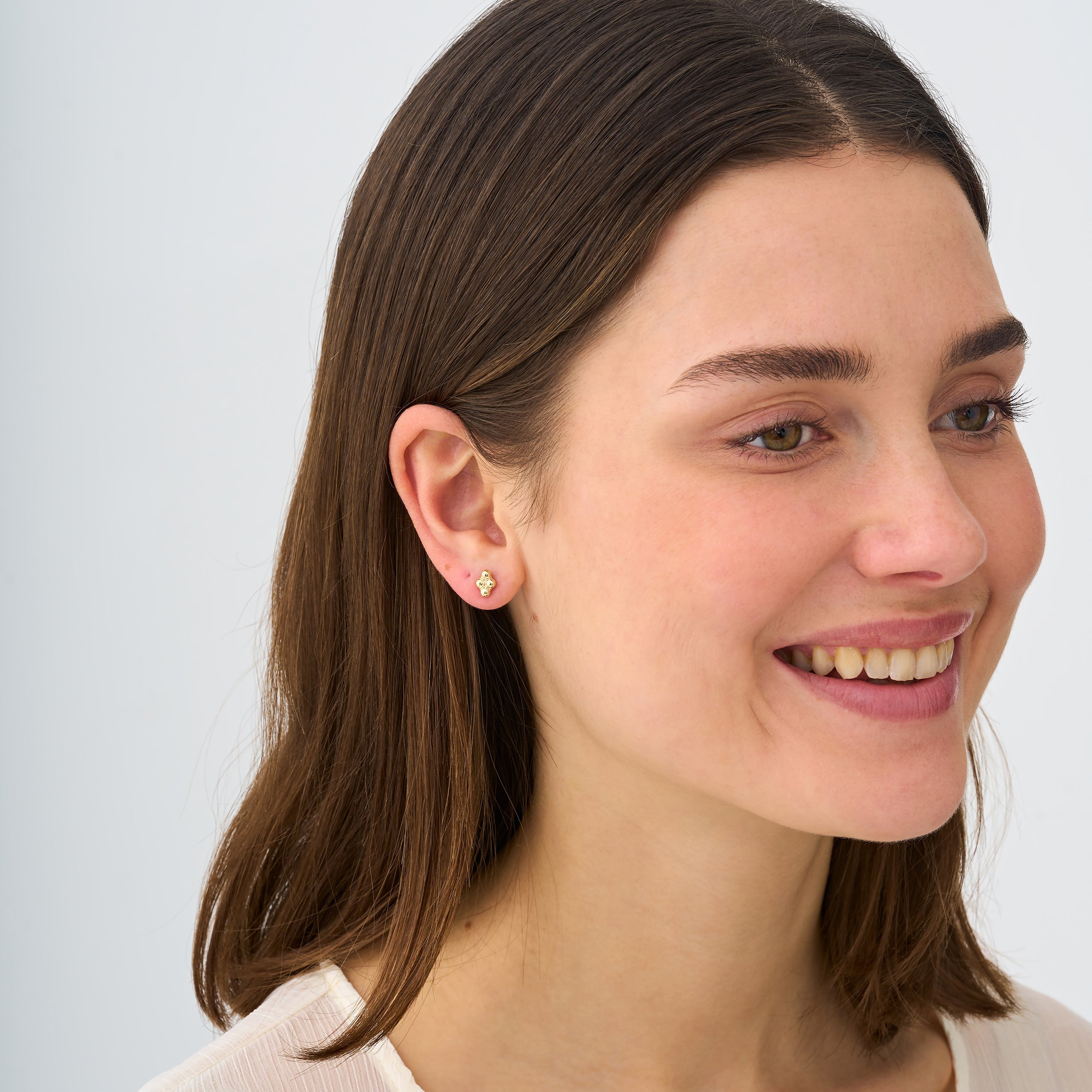 Four-Bead Stud Earrings