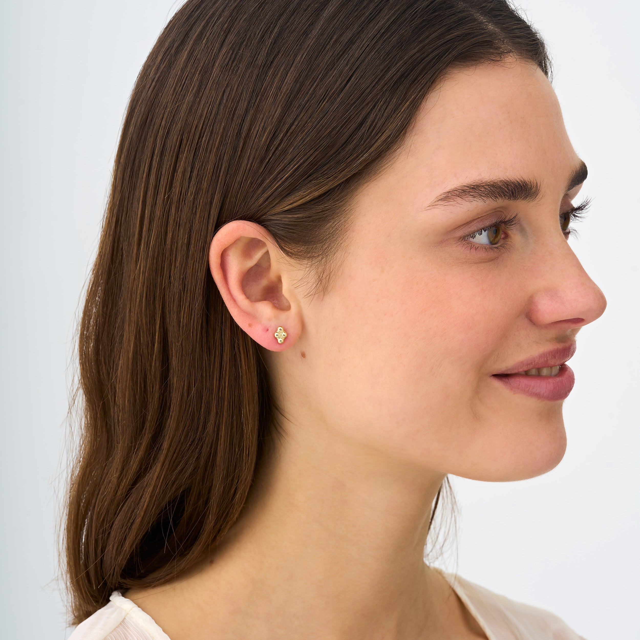 Four-Bead Stud Earrings