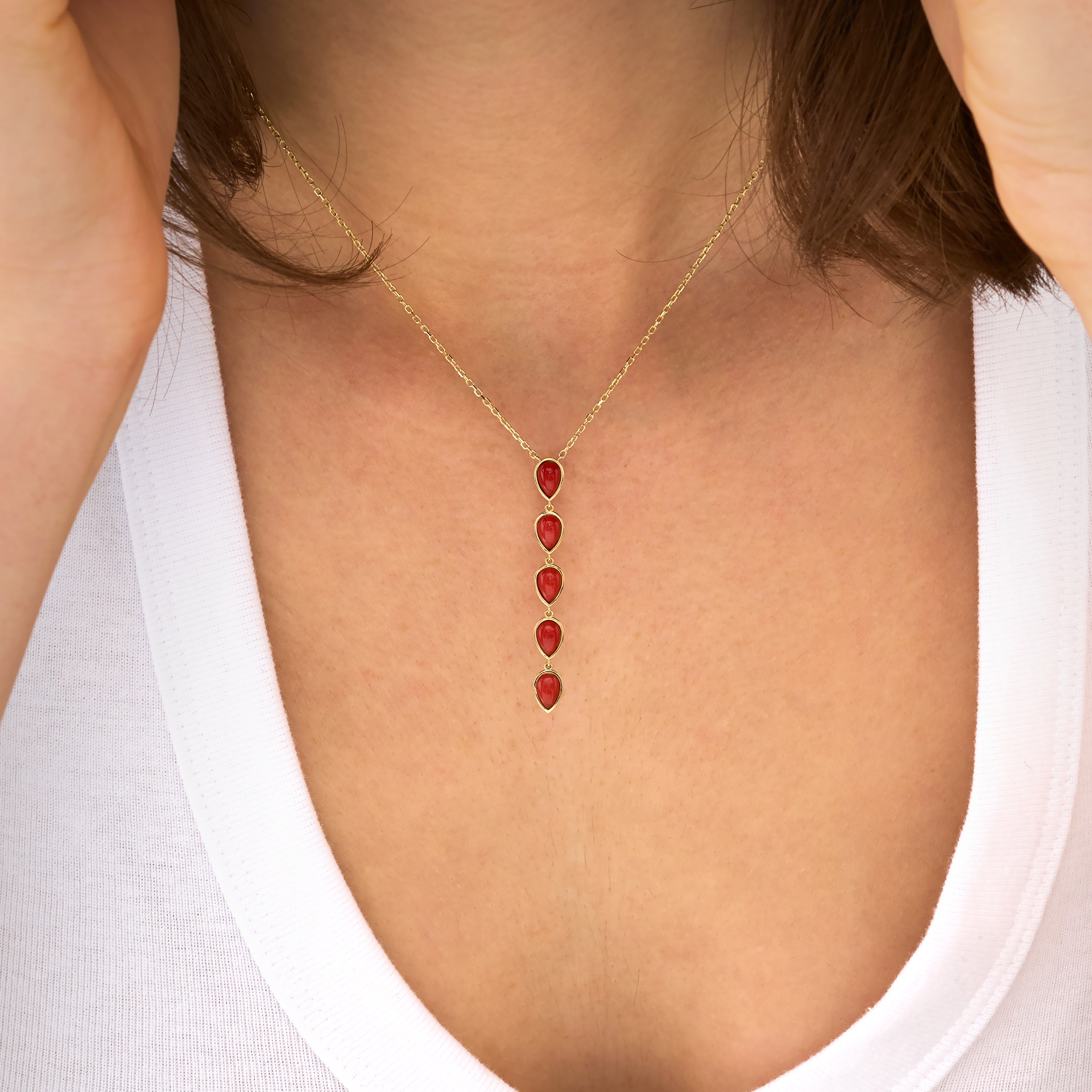 Fiery Tide Lariat Necklace