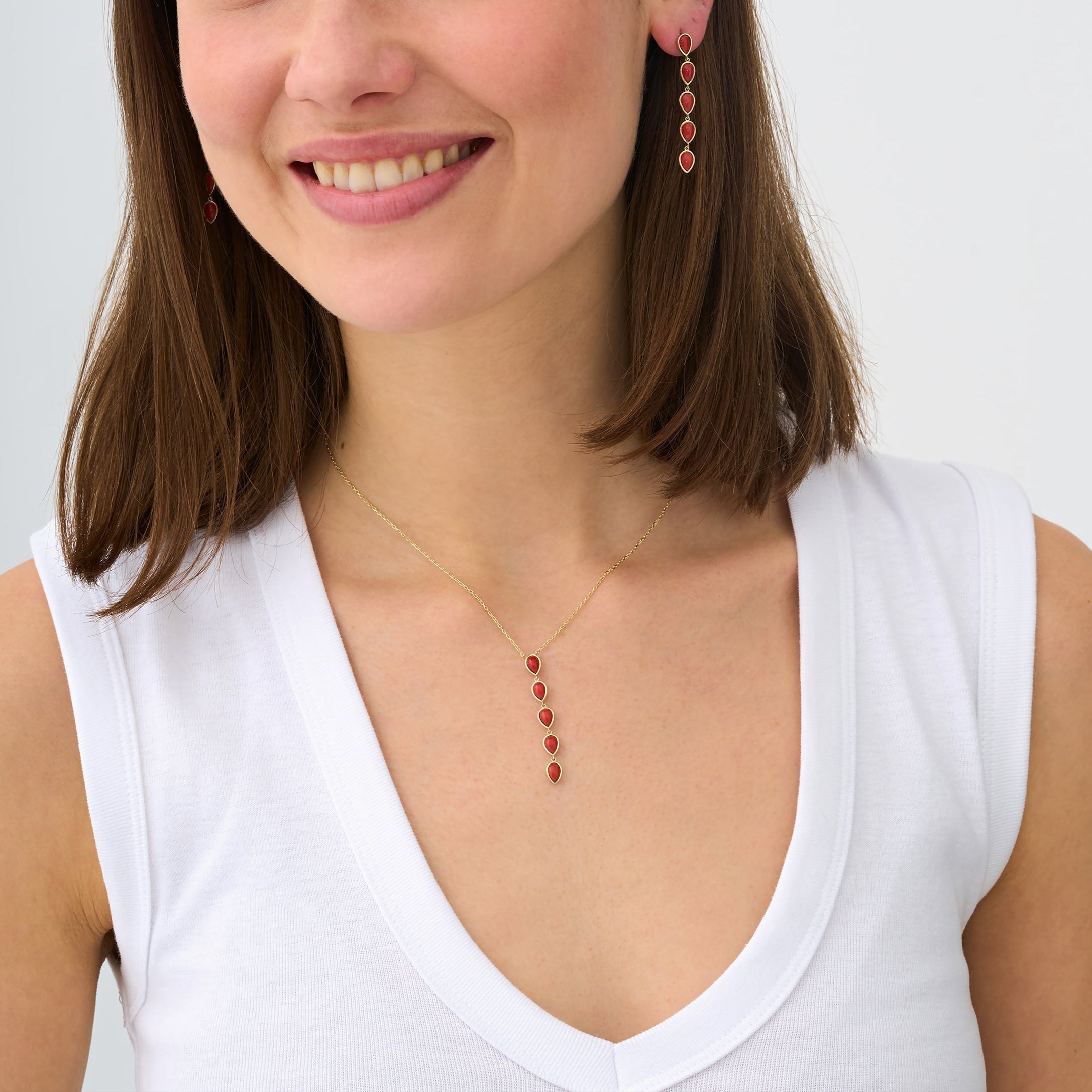 Fiery Tide Lariat Necklace