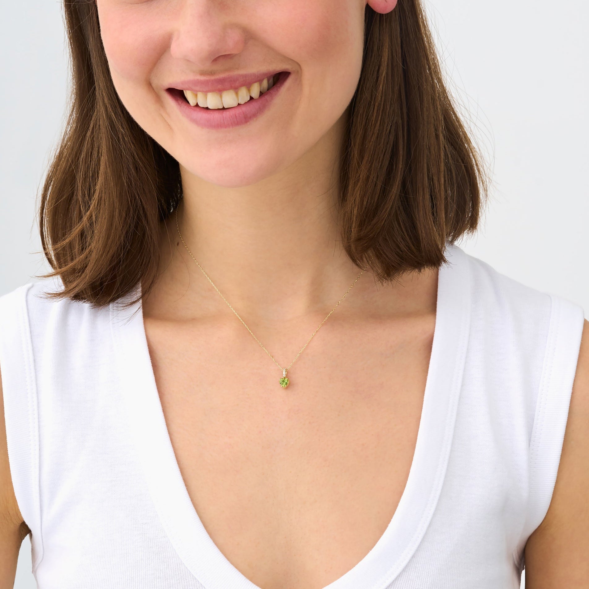 Peridot Heart Glow Necklace