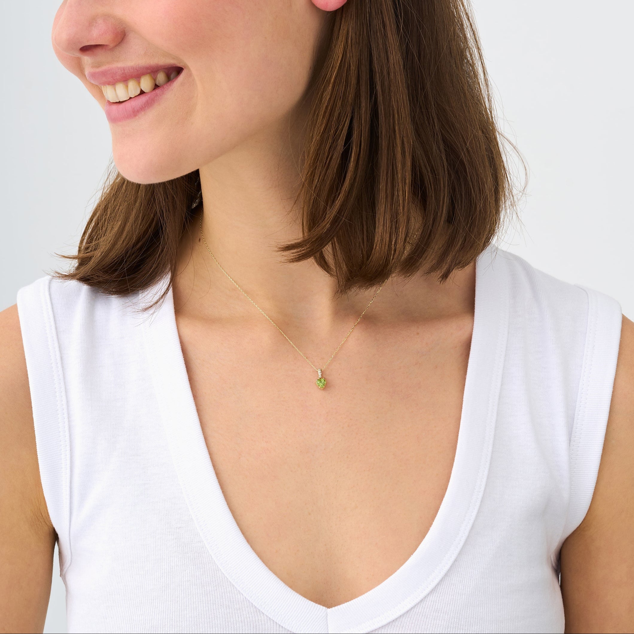 Peridot Heart Glow Necklace
