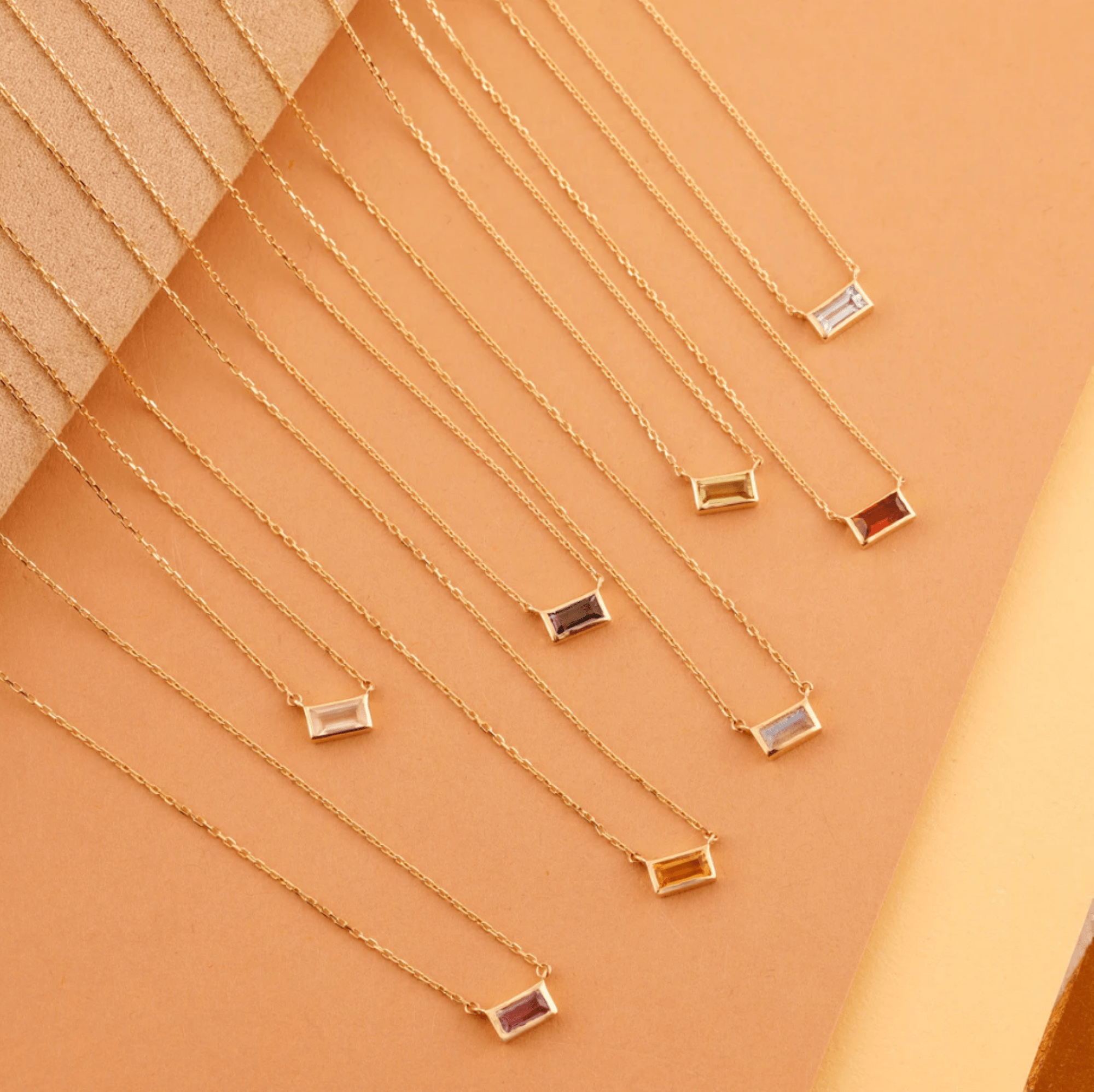 Sleek Baguette Tanzanite Pendant Necklace