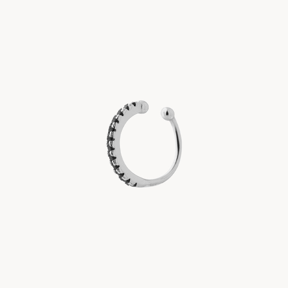 Black Vera Minimalist Ear Cuff - Jewel Edition