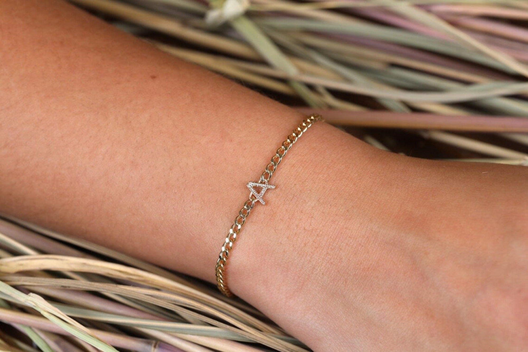 Initial Cuban Chain Bracelet